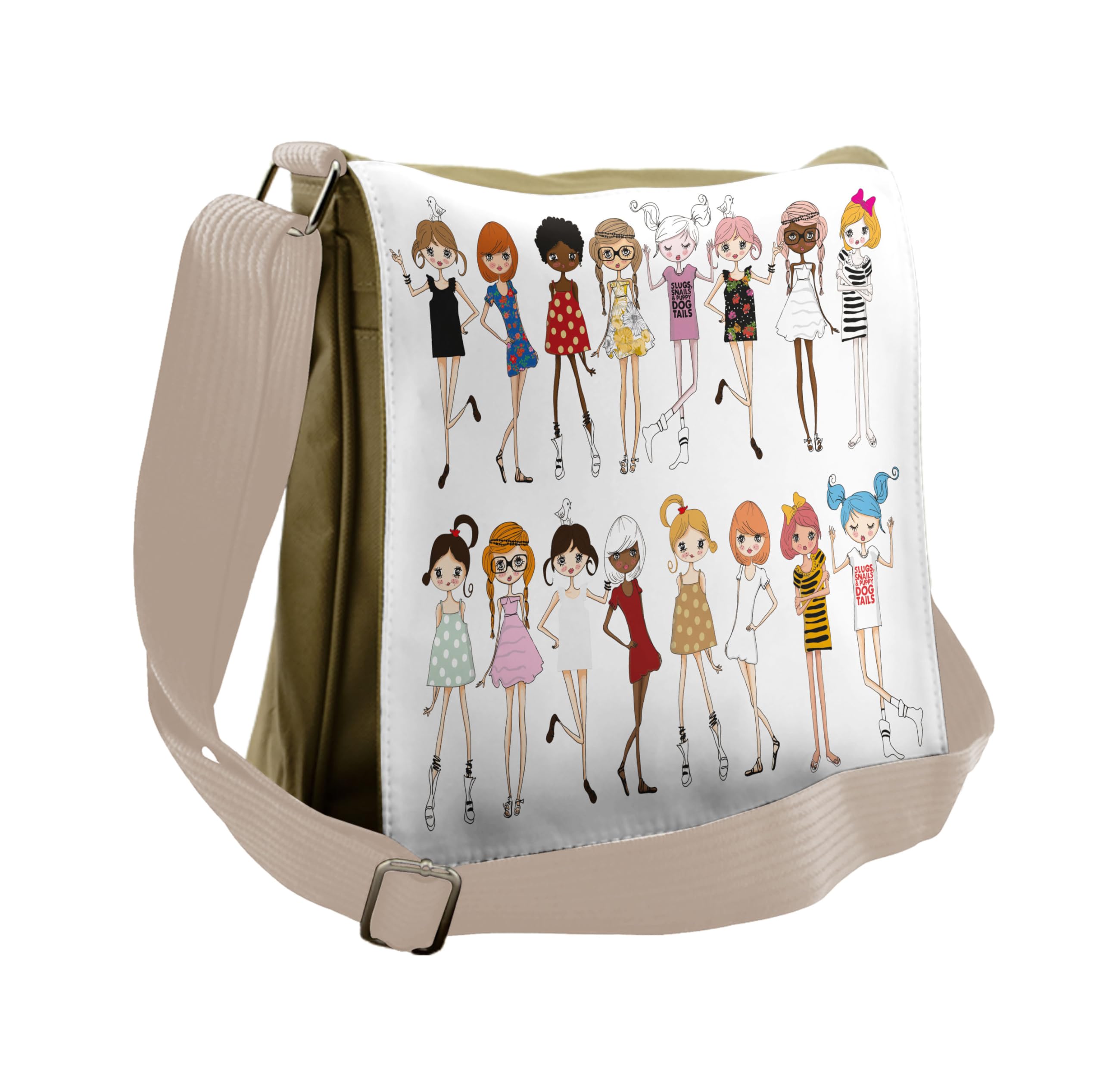 Lunarable Cartoon Messenger Bag for Women & Men - Stylish Unisex Crossbody Shoulder Bag - Perfect for School, Work & Travel