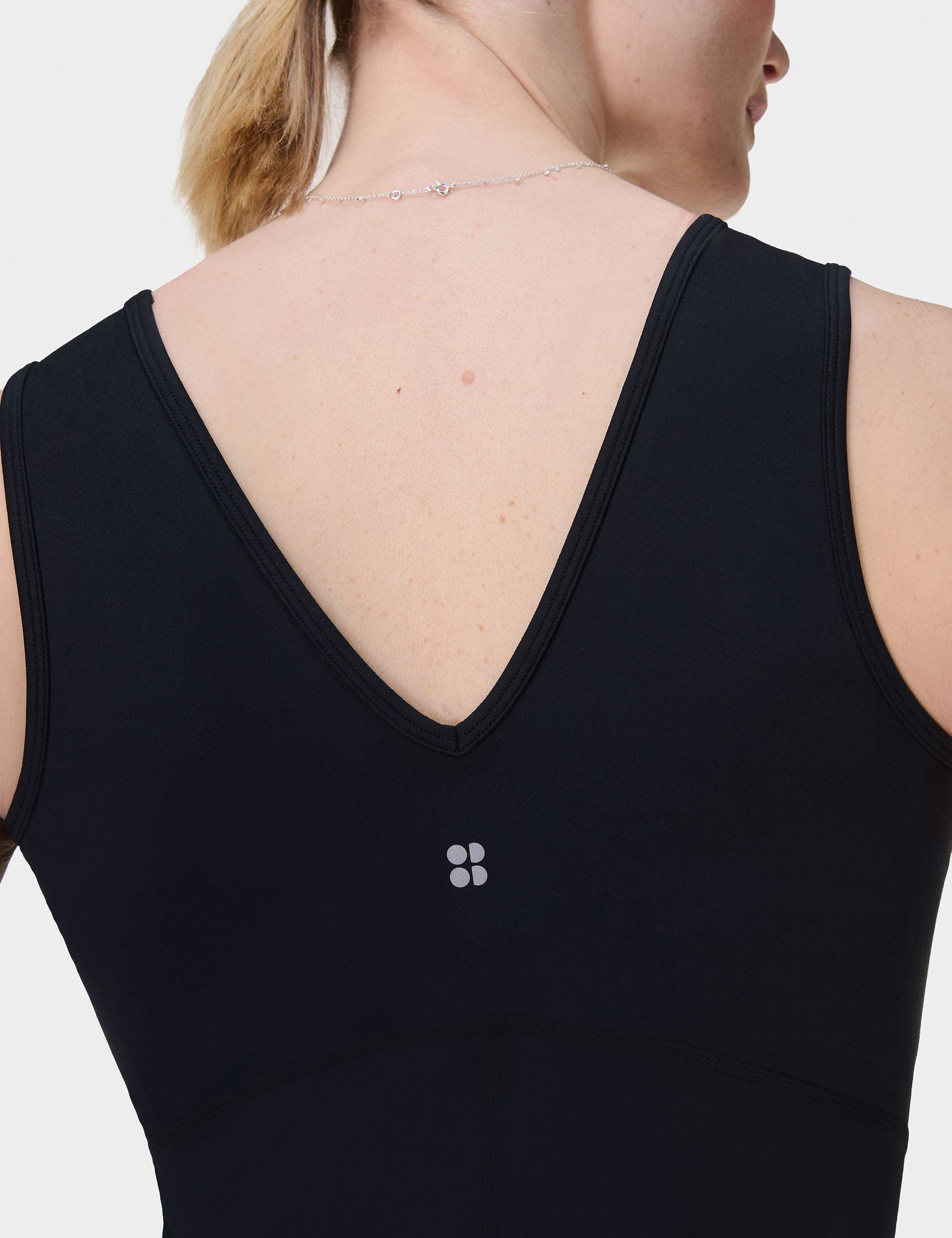 Gaia V Neck Tank Top for Women - Soft Stretch Black Camisole | Perfect for Layering, Yoga & Casual Wear