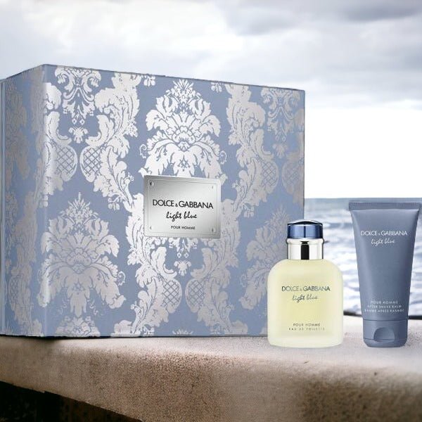D&G Light Blue Pour Homme 2 Piece Gift Set for Men - EDT & After Shave Balm | Fresh Citrus Aromatic Fragrance | Perfect for Date Night & Special Occasions