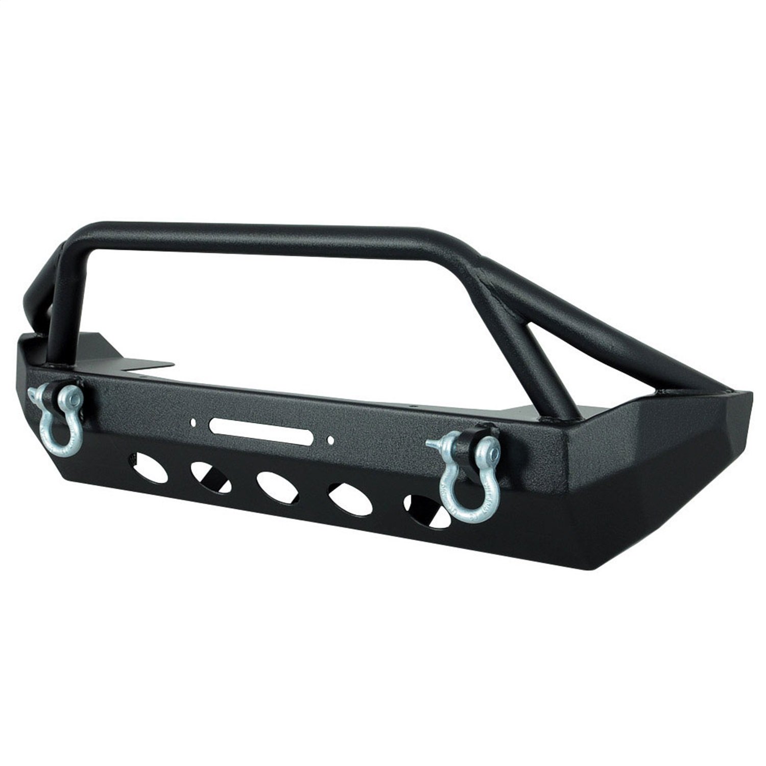 Jeep Wrangler JK Black Front Sport Bumper - Heavy Duty Off-Road Replacement for 2007-2018 Models | Perfect for Trail Riding & Rock Crawling