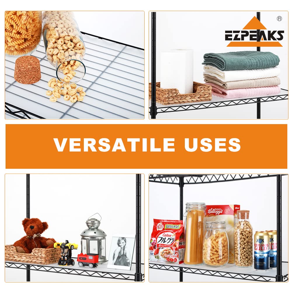 5-Shelf Steel Wire Rack Organizer - NSF Certified, Adjustable Shelving Unit with 5 Shelf Liners - 100lbs Capacity Per Shelf - Heavy Duty Storage for Kitchen, Pantry, Garage, Office (23.6