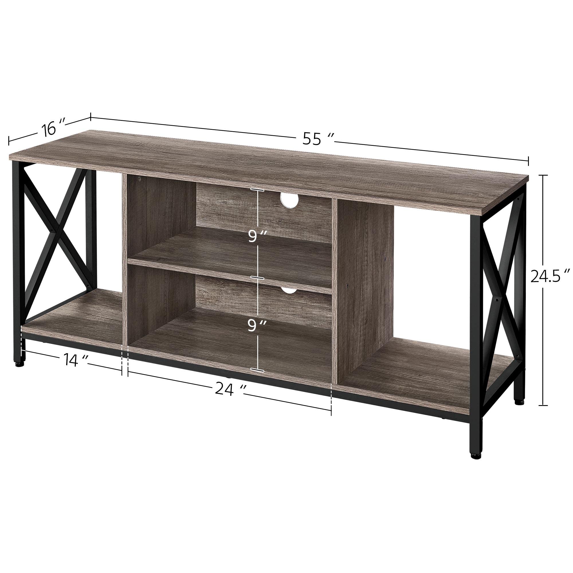 Yaheetech 65 Inch TV Stand with Storage Shelves - Modern Wood TV Console Table for Living Room & Bedroom - Taupe Entertainment Center - Perfect for Organizing Media, Gaming Consoles & Home Decor