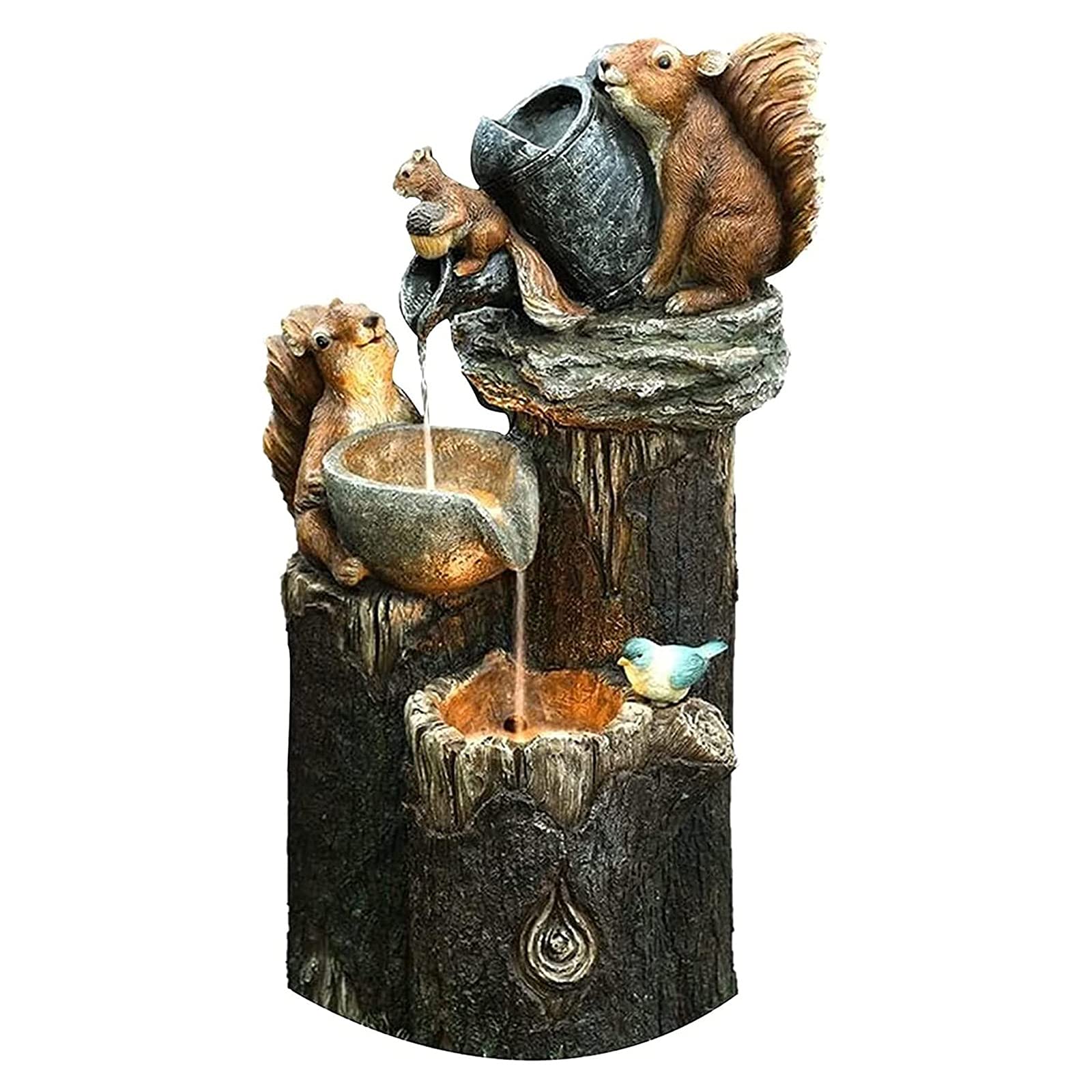 LED Animal Garden Statue with Water Fountain - Resin Outdoor Patio Decor, Landscape Cat Sculpture for Yard & Garden - Perfect for Backyard, Lawn, Porch Decoration