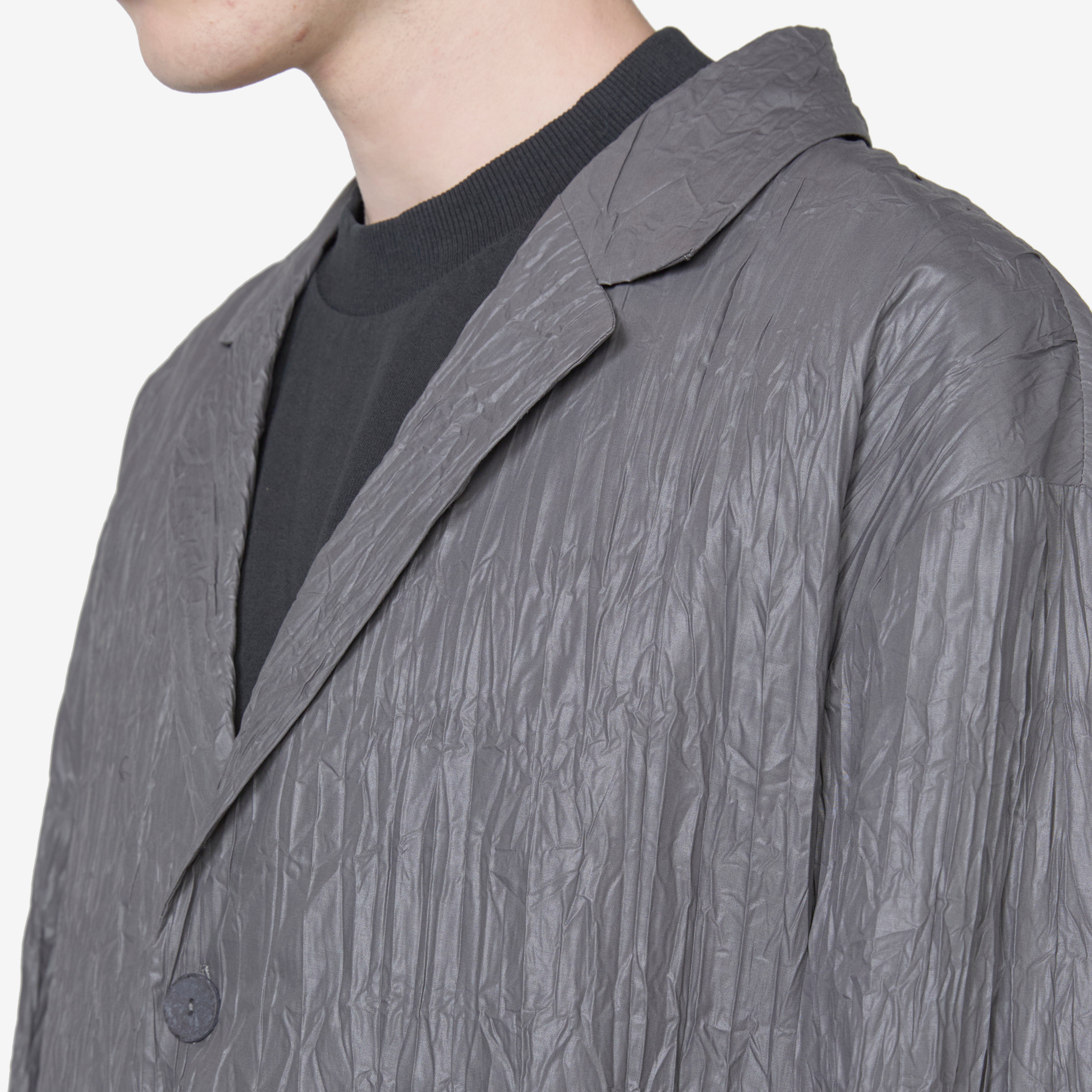 Stylish Crinkle Blazer for Women - Graphite Gray Wrinkle-Resistant Office Jacket - Perfect for Business Casual, Workwear & Professional Outfits