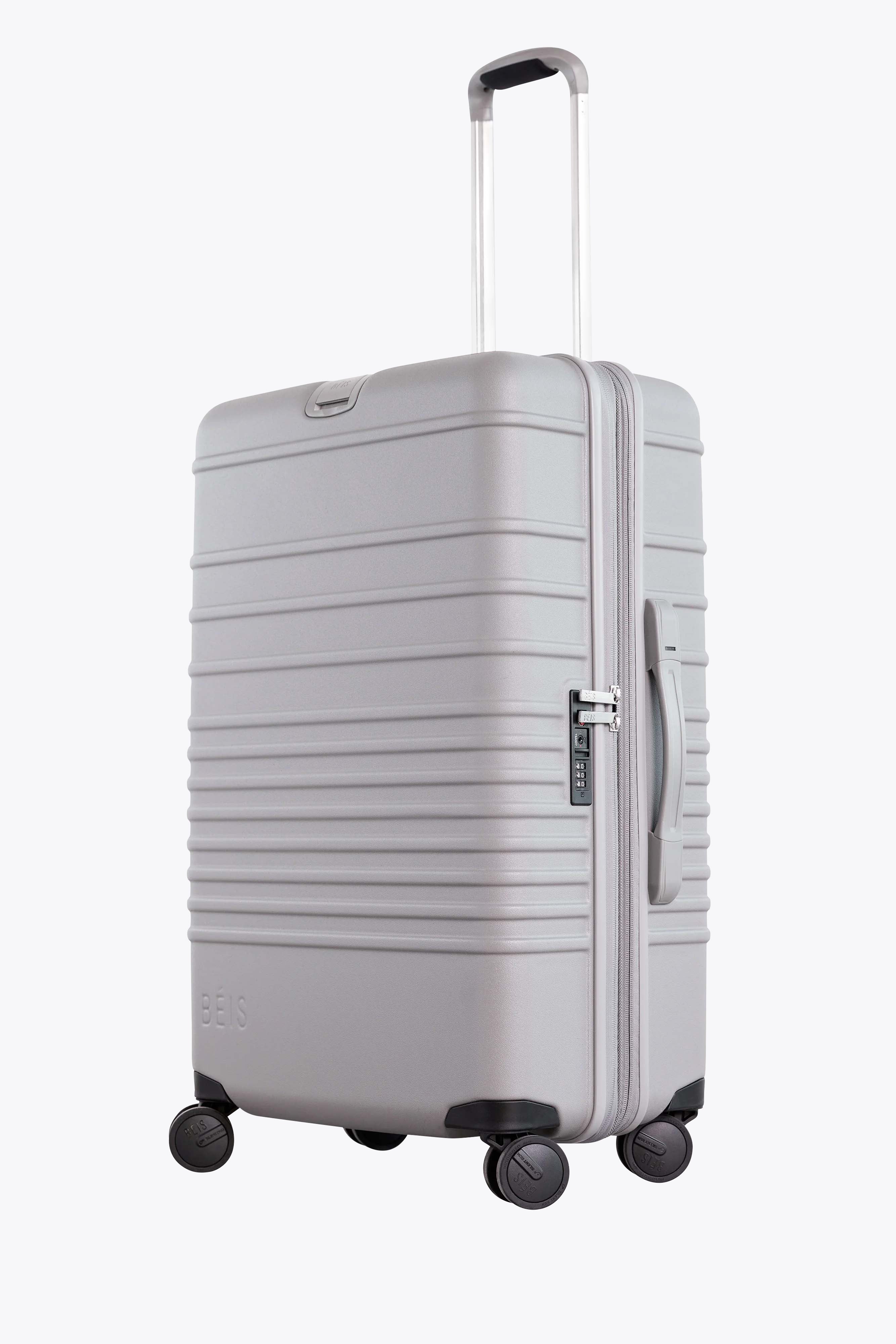 Medium Grey Check-In Roller Luggage - Perfect for Air Travel & Business Trips