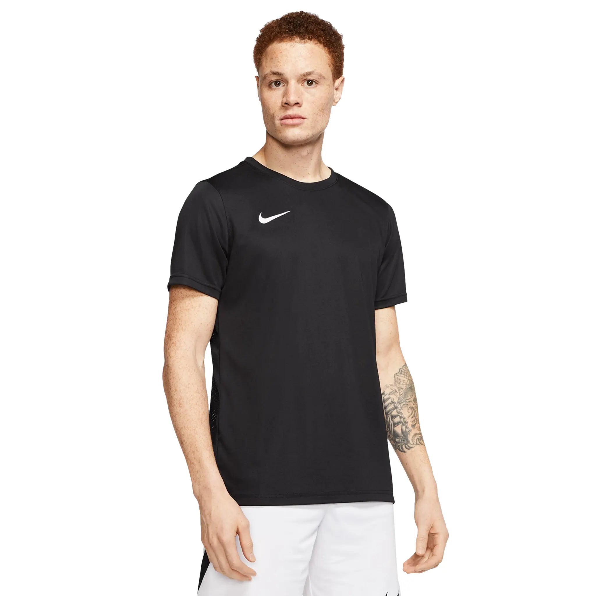 Nike Dri-FIT Park VII Short Sleeve T-Shirt for Men - Moisture-Wicking Athletic Shirt in Black/White - Perfect for Running, Gym Workouts & Casual Wear