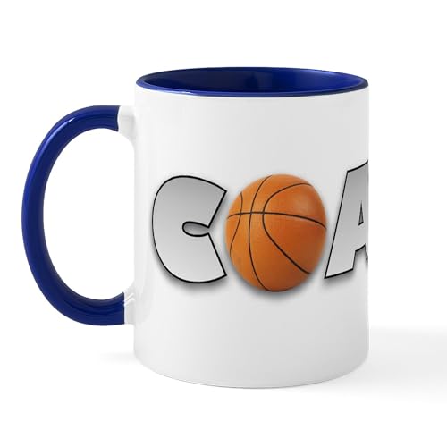 White/Navy Inside - Basketball Coach Mug