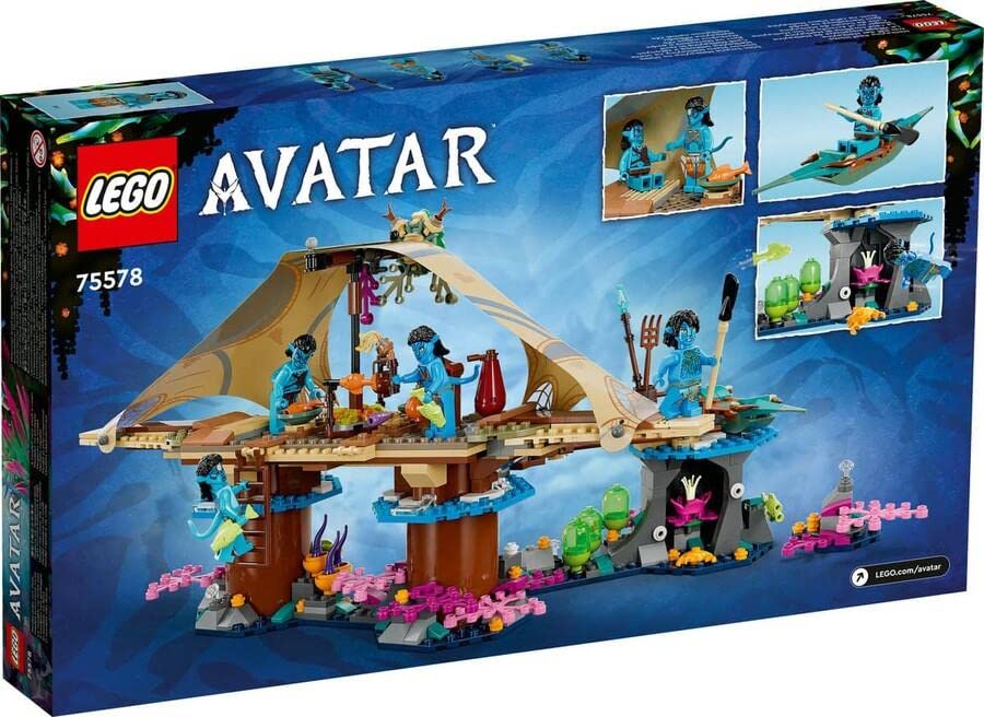 LEGO 75578 Avatar Metkayina Reef House Building Set with Village, Canoe, Pandora, Neytiri & Tonowari Minifigures - Avatar: The Way of Water Movie Toy for Kids & Collectors - Perfect for Playtime, Display & Gift Giving