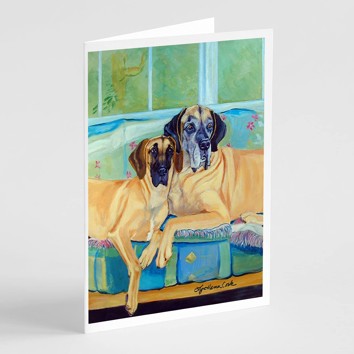 Great Dane Greeting Cards - Pack of 8 Blank A7 (5x7) Note Cards with Envelopes | Whimsical Dog Lover Stationery | Perfect for Birthdays, Thank You Notes & Pet Appreciation Gifts