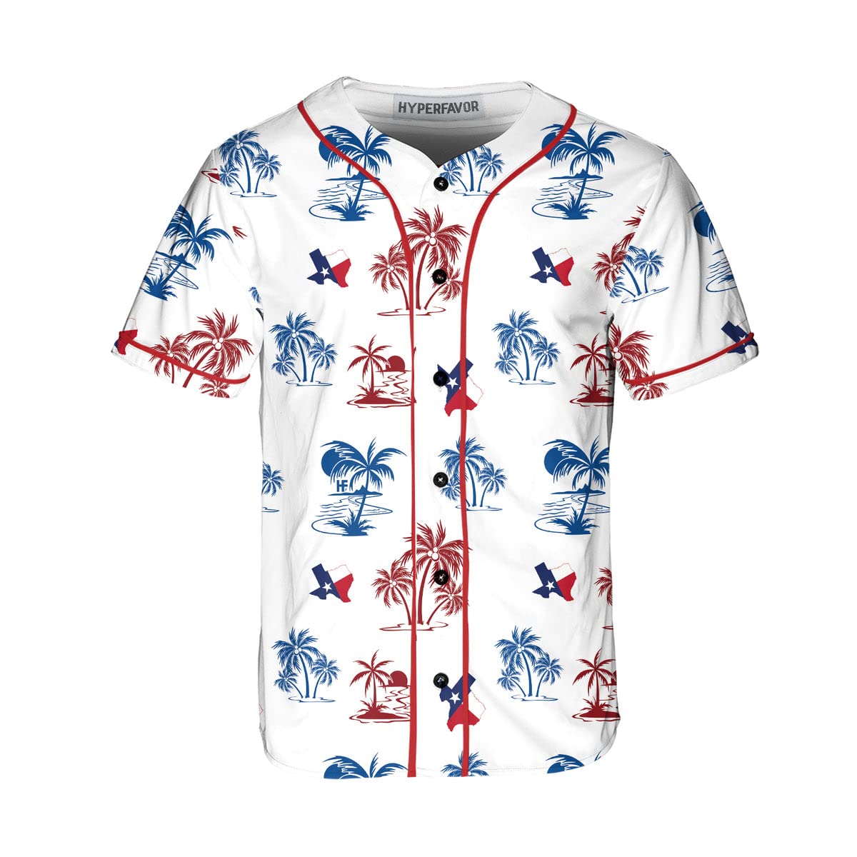 HYPERFAVOR Texas Baseball Jersey for Men - Short Sleeve State of Texas Shirt - Proud Texas Gift for Sports Fans & Travel Enthusiasts - Perfect for Baseball Games, Road Trips & State Pride Events