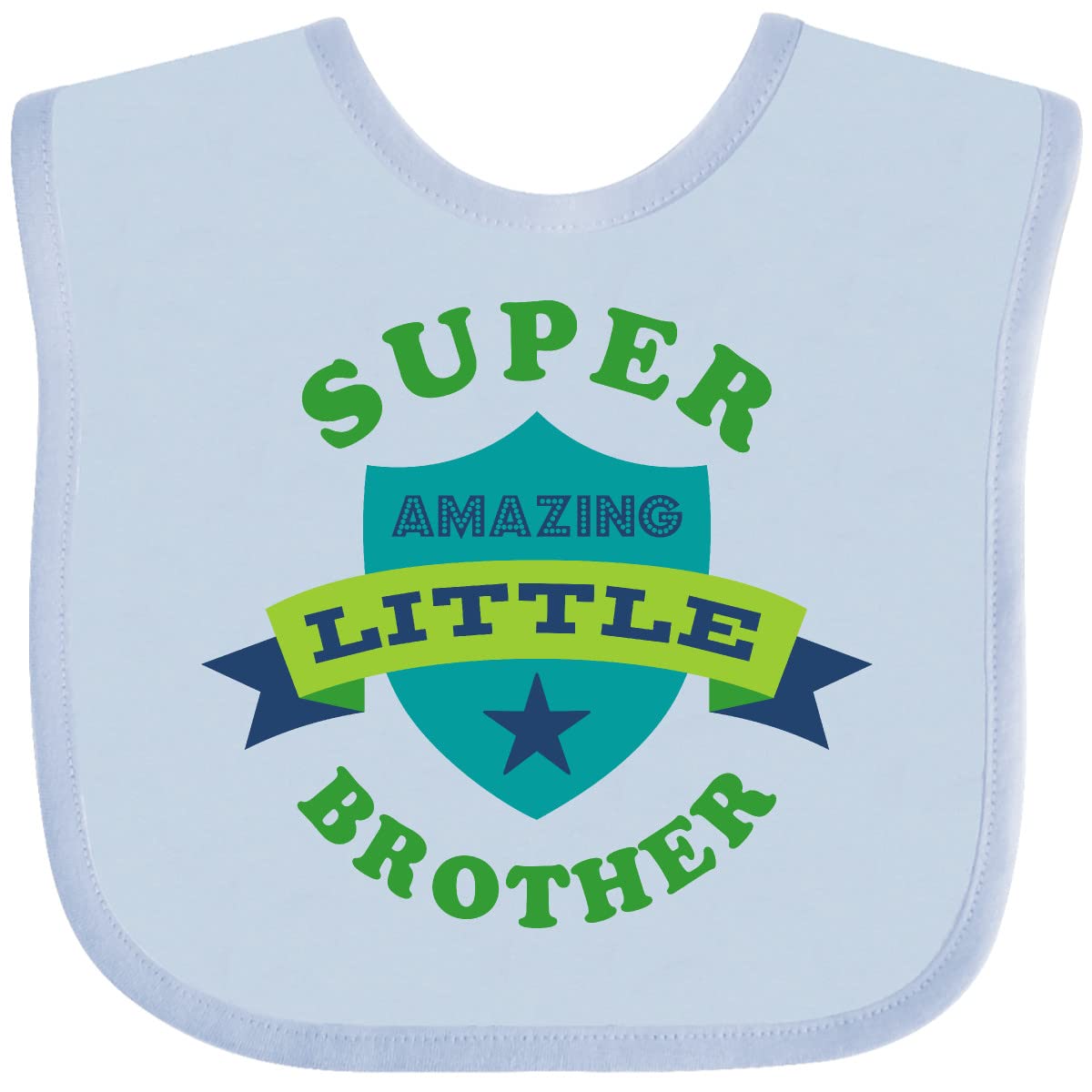 Inktastic Super Amazing Little Brother Baby Bib - Soft Cotton Drool Bib for Infants & Toddlers - Perfect for Feeding, Teething & Playtime