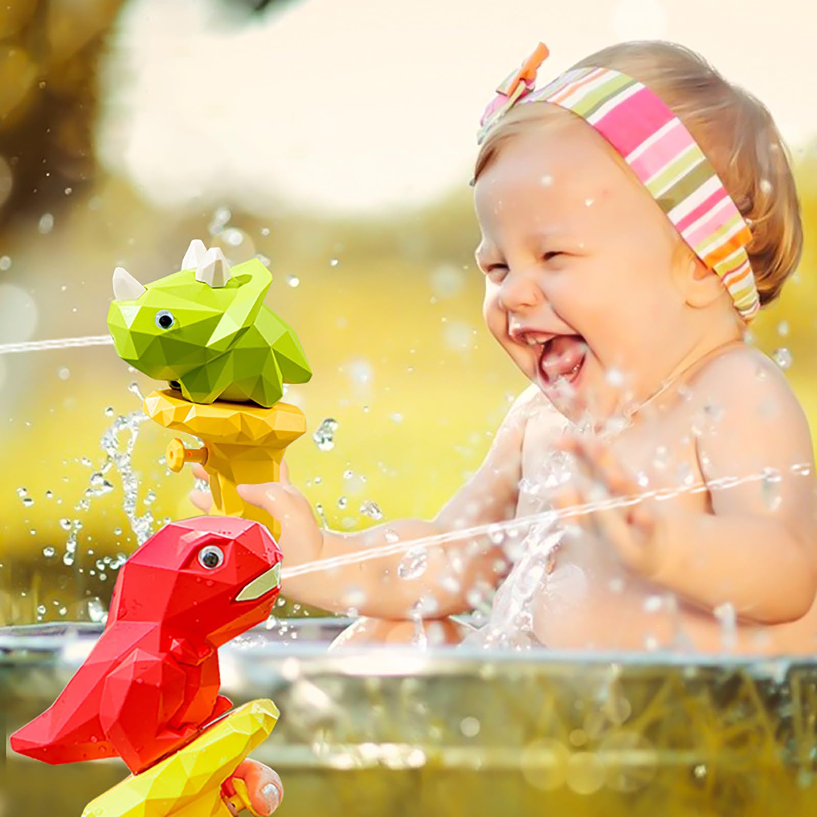 Dinosaur Water Guns for Kids - 5 Pcs Summer Outdoor Toys for Boys & Girls 3+ | Pool & Beach Fun