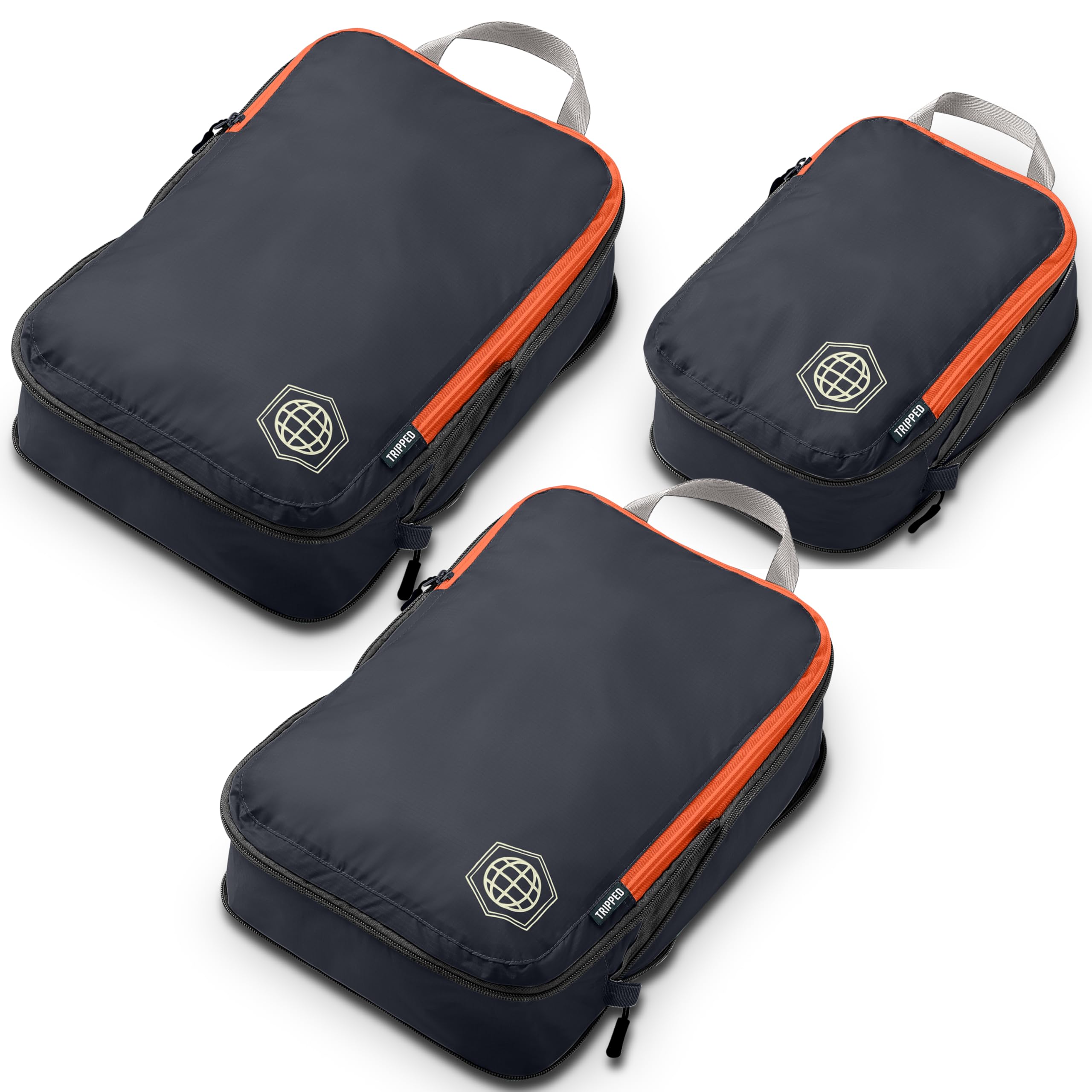 TRIPPED Travel Gear Compression Packing Cubes - Lightweight Luggage & Backpack Organizer for Clothes, Perfect for Business Trips, Vacations & Weekend Getaways
