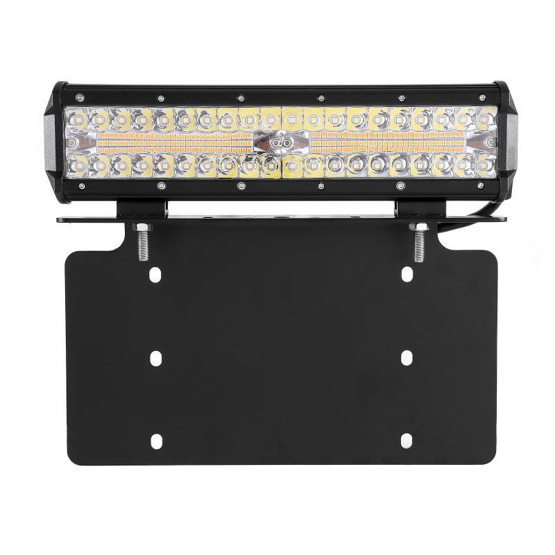 High-Performance LED Light Bar with Steel License Plate Mounting Bracket - Universal Front Bumper Holder for Trucks, Pickups, SUVs, Jeeps & 4x4 Vehicles (US Version) - Perfect for Off-Roading, Camping & Night Driving Adventures