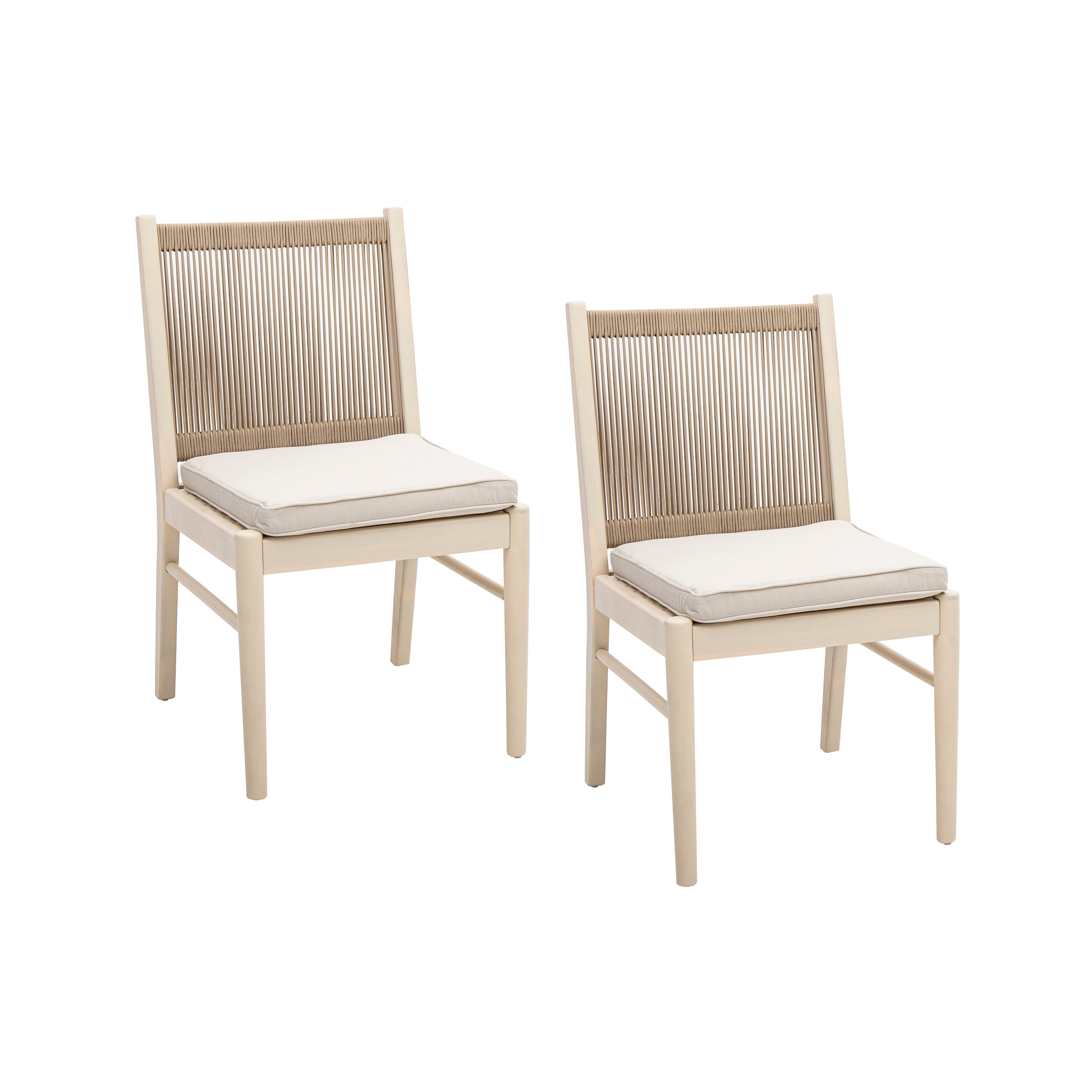 CORDOBA KD Dining Chair Set of 2 - Modern Wooden Kitchen Chairs with Upholstered Seat - Perfect for Dining Room, Kitchen, and Breakfast Nook