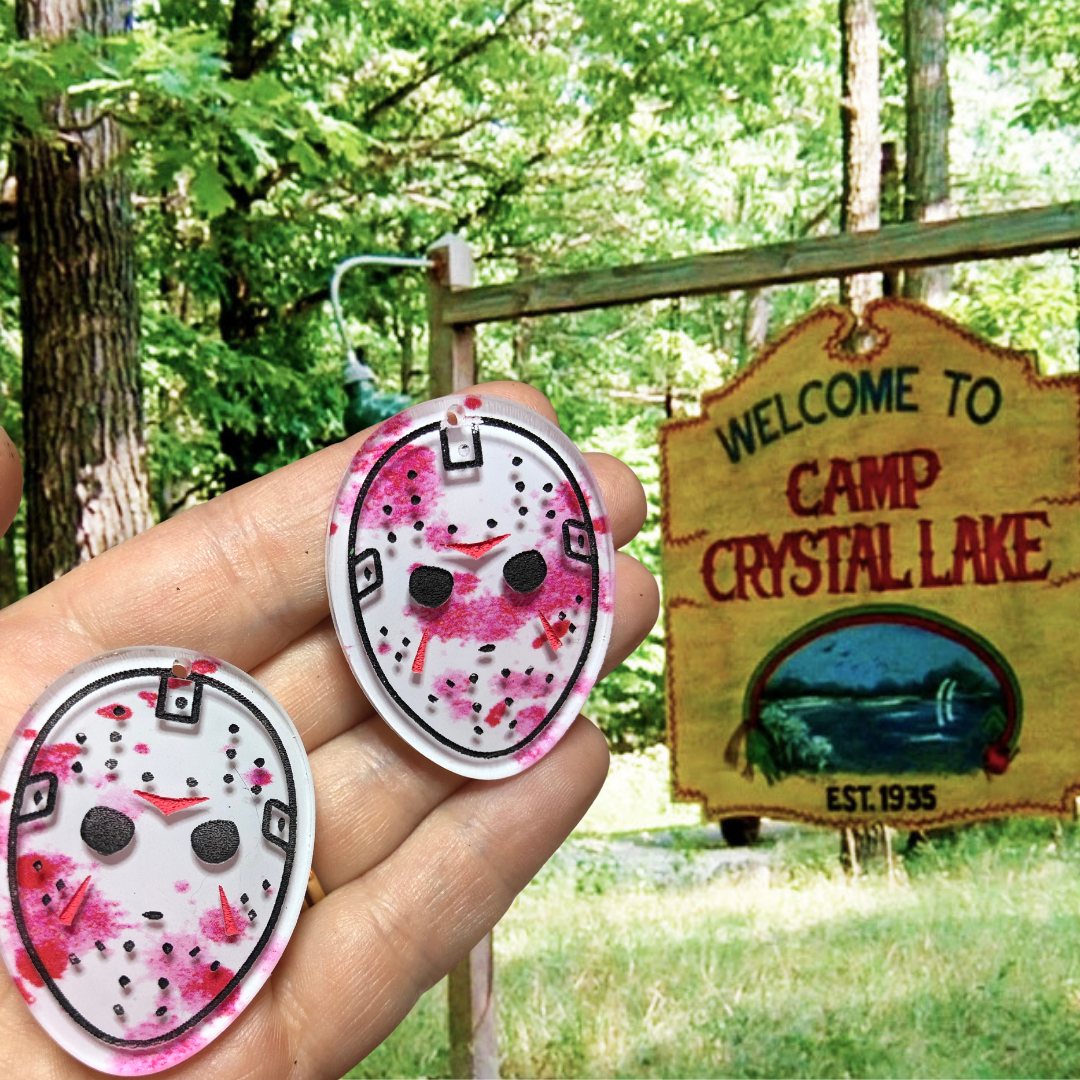 Jason Voorhees Friday the 13th Horror Movie Dangle Earrings - Perfect for Halloween Costumes & Horror Fan Gifts