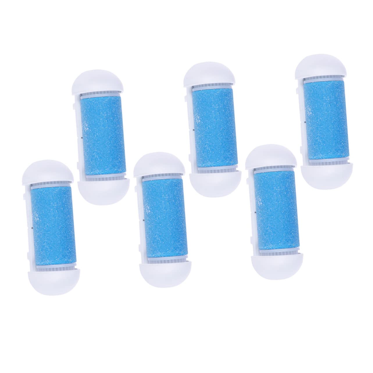FRCOLOR 6-Pack Electric Foot Grinder Roller Heads Replacement – Blue Pedicure Exfoliating Rollers for Callus Removal & Dead Skin – Perfect for Home Foot Care & Spa Pedicure Tools
