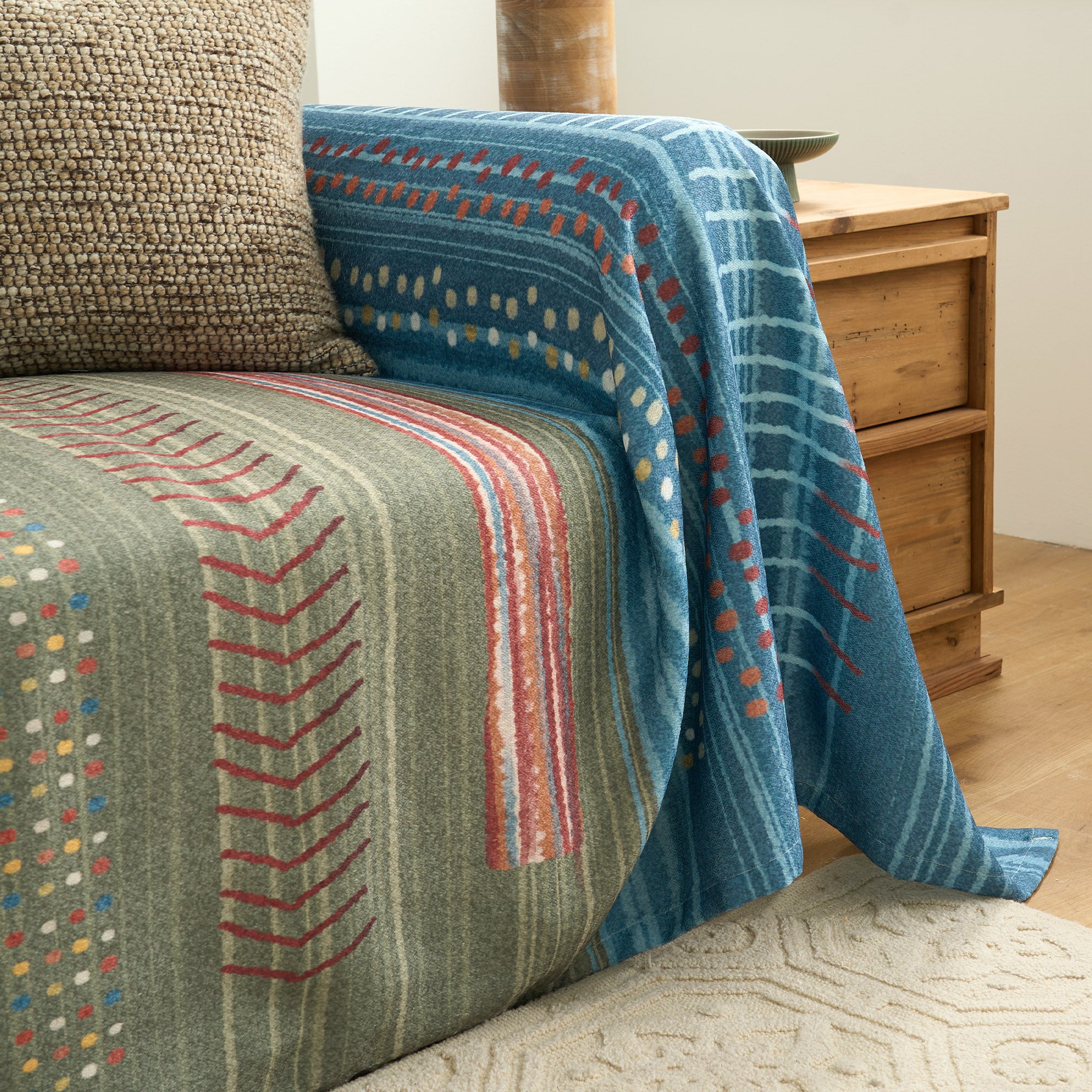 Earth Tone Stripe Sofa Cover - Soft Stretchable Couch Slipcover for Living Room, Home Decor & Pet Protection