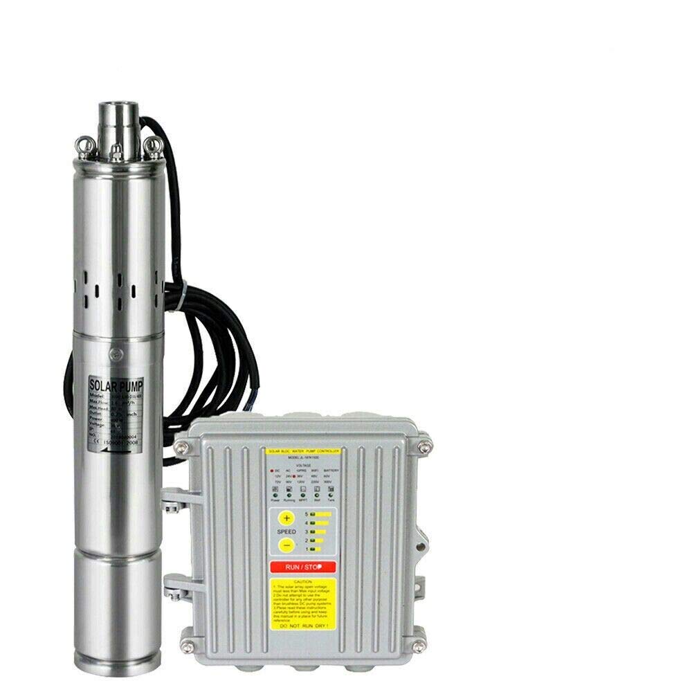 36V 400W Stainless Steel Solar Water Pump - Deep Well Submersible Pump for Factories, Farmland & Irrigation (7.0GPM) | Solar Powered Water Pump for Off-Grid Living, Agricultural & Industrial Use