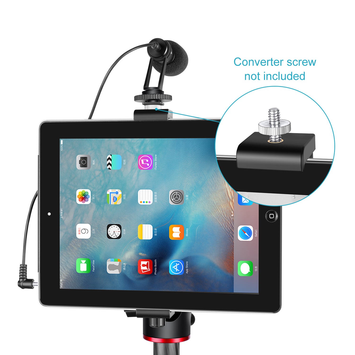 NEEWER 6.3-9.25 Inch Adjustable iPad Tablet Mount Holder Stand - Compatible with iPad Pro/Air/Mini, Samsung Galaxy Tabs - Perfect for Desk, Bed, Car & Travel Use