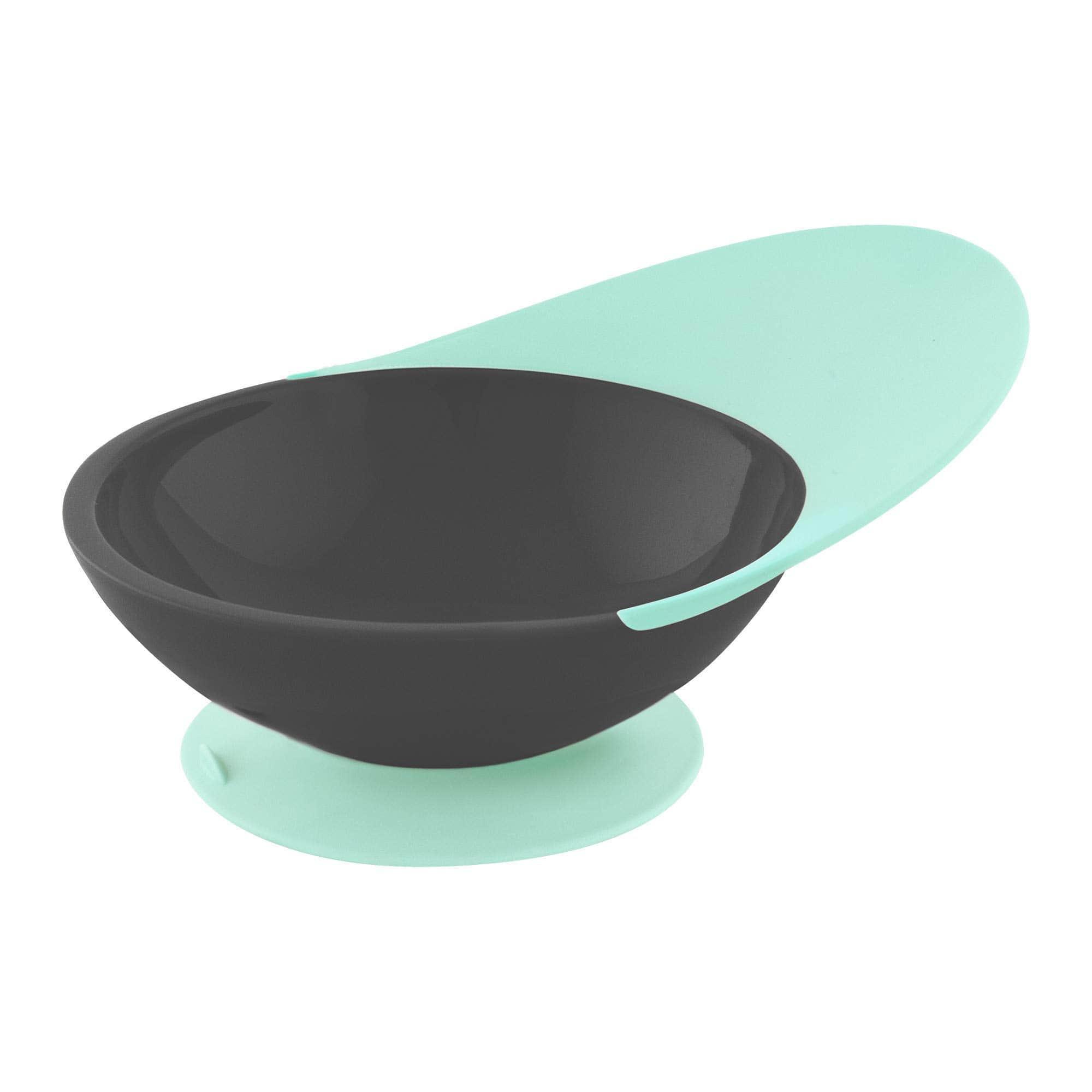 Boon Catch Bowl - Green & Grey Baby Feeding Dish with Non-Slip Base | Toddler Meal Time Essentials for Mess-Free Eating