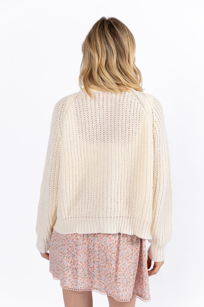 Do Me A Solid Cream Button Up Cardigan for Women - Cozy Knit Cardigan Sweater with Front Buttons - Perfect for Office, Casual Outfits & Fall Layering