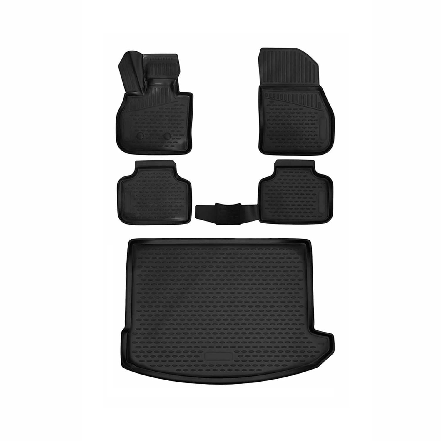OMAC Custom Fit All-Weather Floor Mats & Cargo Liners for Mini Cooper Countryman F60 (2017-2019) | Heavy Duty Black Rubber Car Mats | Perfect for Winter Snow, Mud & Spills Protection