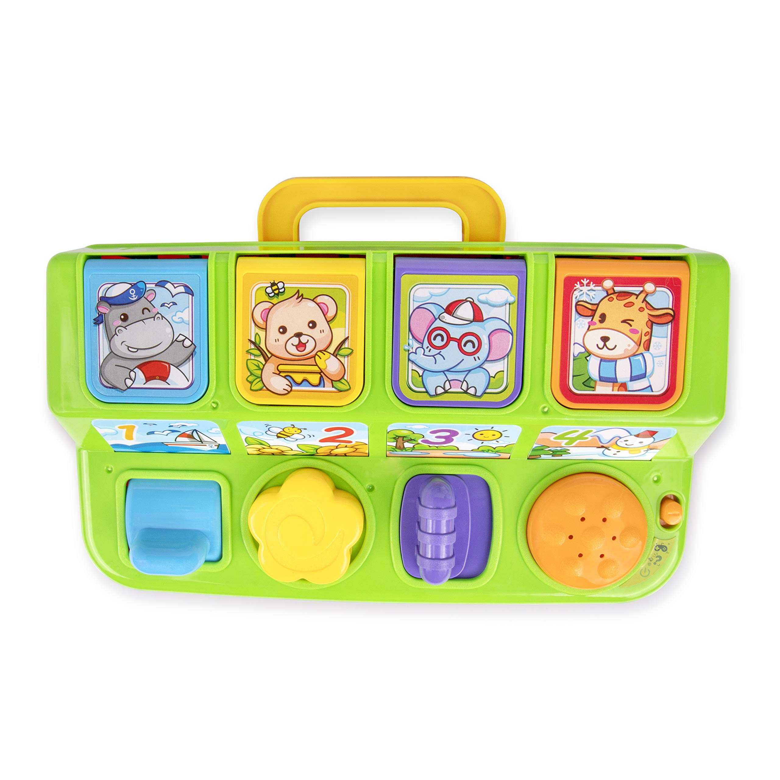 Playkidz Baby Pop Up Toy with Music & Animal Sounds - Interactive Cause & Effect Learning Toy for Toddlers 10-12 Months - Perfect for Boys & Girls Developmental Play at Home or Daycare