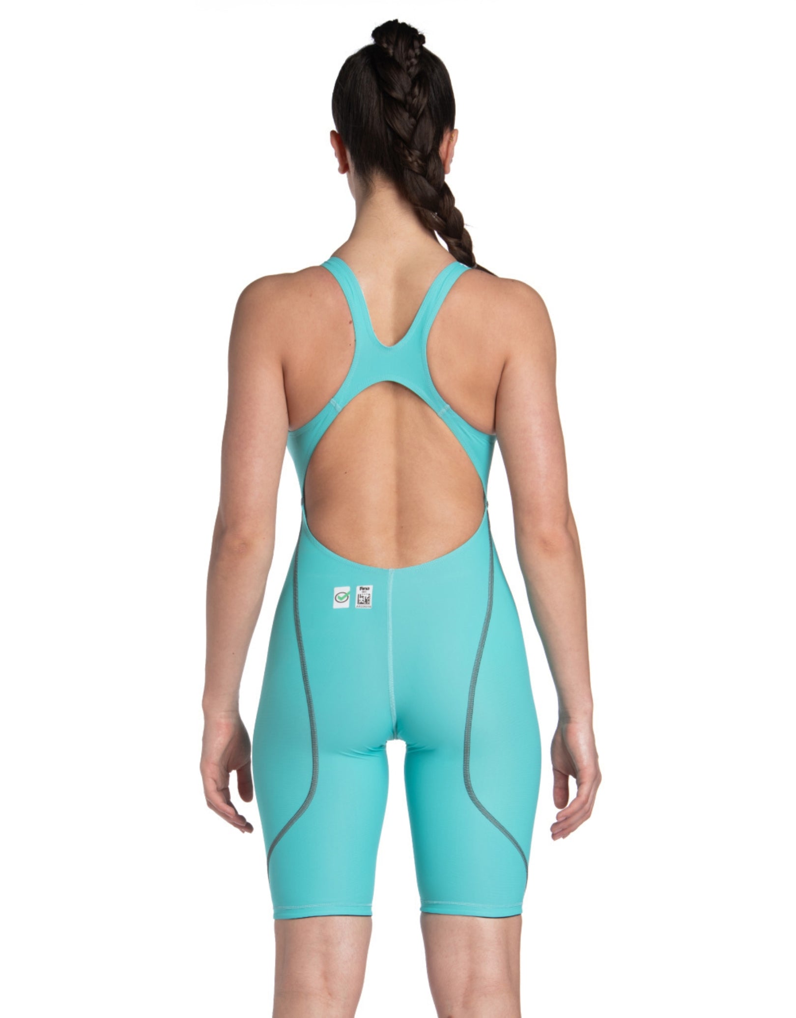 PowerSkin ST NEXT Open Back Swimsuit - Aquamarine Blue - High Performance Swimwear for Women - Perfect for Lap Swimming, Water Aerobics & Beach Activities