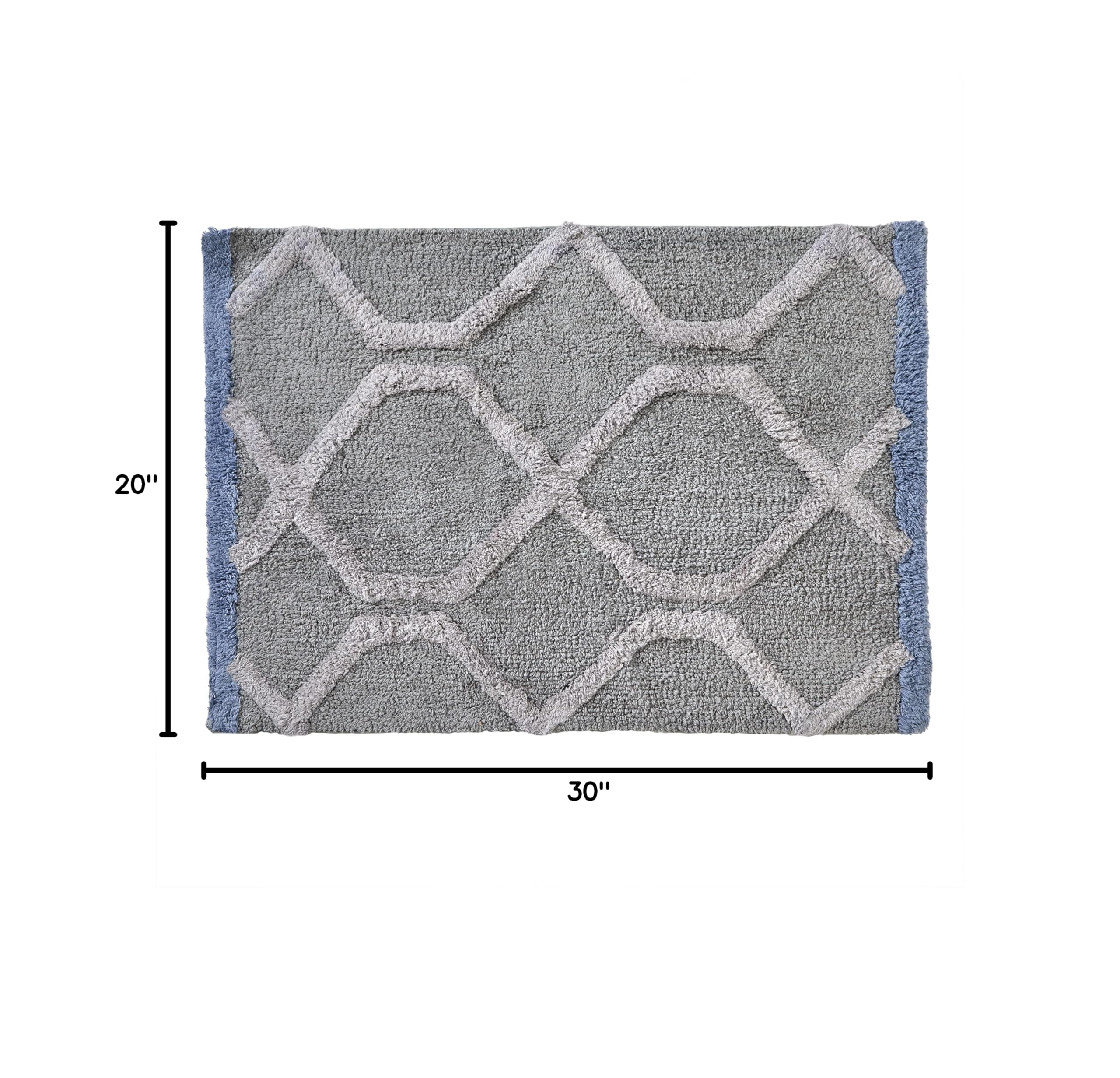 SKL Home Gray Lattice Pattern Area Rug - Soft Non-Slip Charcoal Living Room Carpet for Bedroom, Dorm & Office Decor