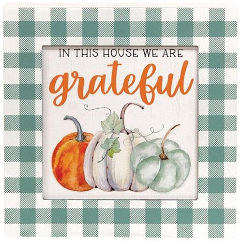 Grateful Box Sign - Rustic Wooden Home Decor for Thanksgiving, Christmas & Family Gatherings - Perfect for Wall Decor, Farmhouse Style & Holiday Gift