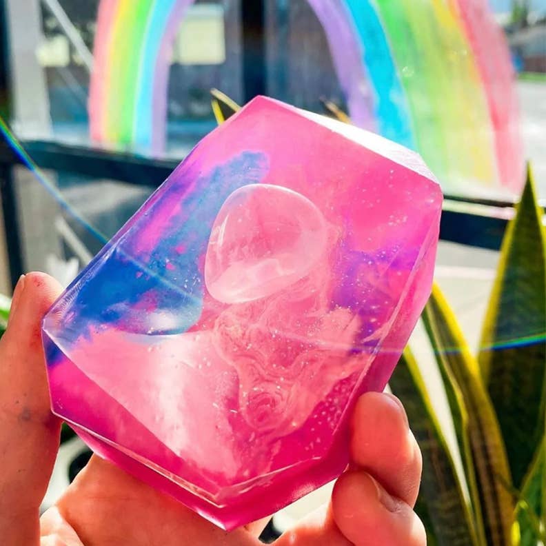 Luxury Crystal Infused Bar Soap for Skin Rejuvenation - Natural Handmade Soap with Healing Gemstones | Perfect for Spa, Self-Care & Gift Giving