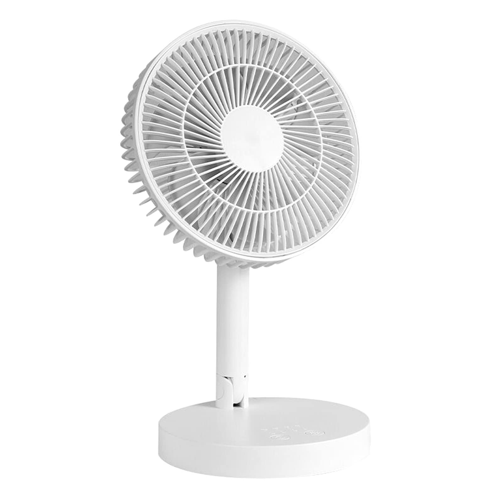 Rechargeable USB Desk Fan - 7200mAh Battery, Quiet & Foldable Mini Fan for Home, Office, Bedroom | Portable Cooling Fan for Work, Study & Travel (White)