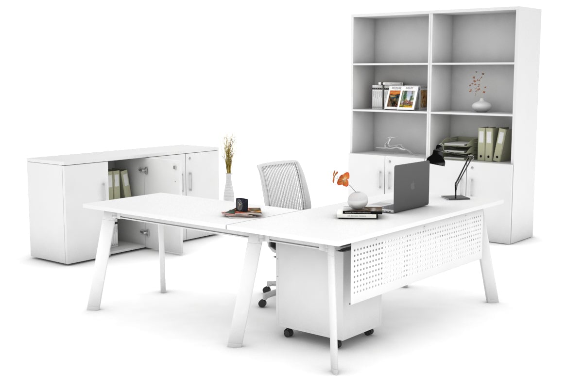 Switch Executive Corner Office Desk - 1800L x 1550W with Cable Management | Modern L-Shaped Workstation for Home & Business Offices | Perfect for Conference Rooms, Executive Suites & Professional Workspaces