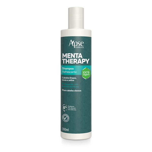 Apse Cosmetics Refreshing Mint Therapy Shampoo for Dry Scalp - 10.14 fl oz | Hydrating & Cooling Scalp Care for Men & Women - Perfect for Daily Use & Hair Growth Treatment