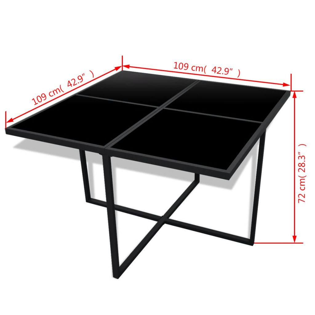 Tidyard Modern 8-Person Outdoor Dining Set - 9-Piece Patio Furniture with Tempered Glass Table & Black Poly Rattan Chairs - Perfect for Garden, Backyard, and Poolside Entertaining