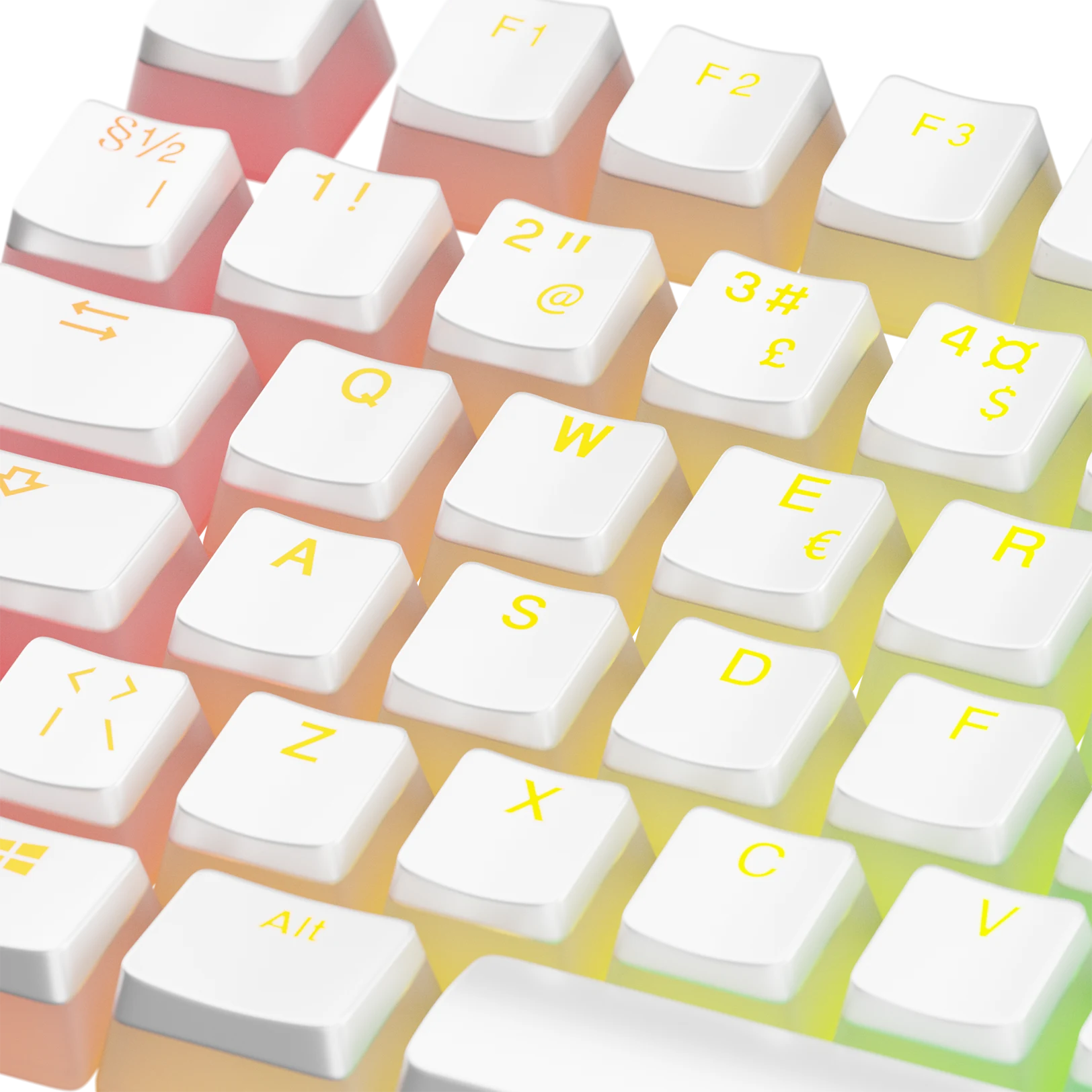 Aura V3 White ND Keycaps - Premium PBT Mechanical Keyboard Keycaps for Gaming & Typing - Compatible with Cherry MX Switches (Perfect for PC, Mac, and Office Use)
