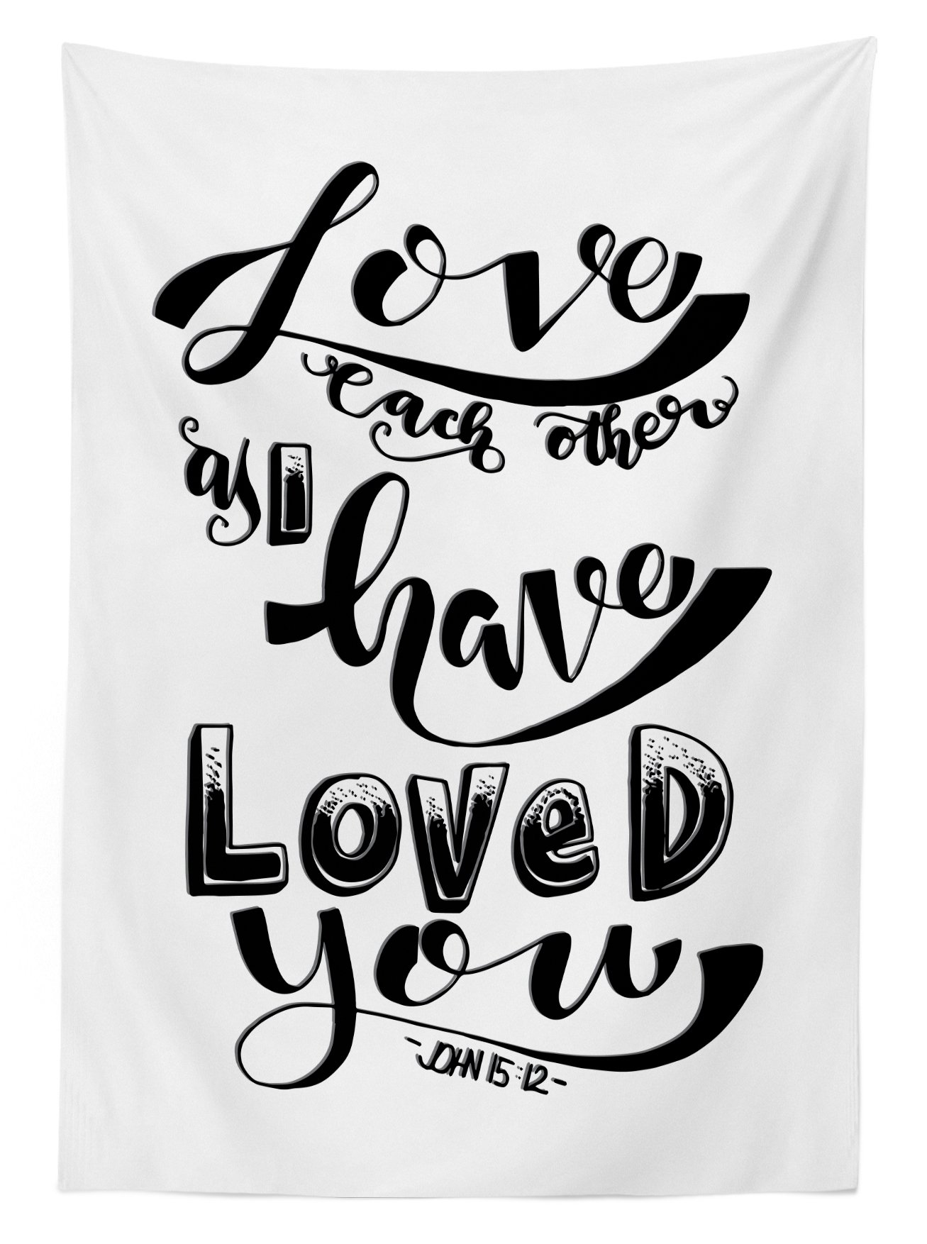 Ambesonne Black and White Outdoor Tablecloth - Washable Picnic Table Cover 58