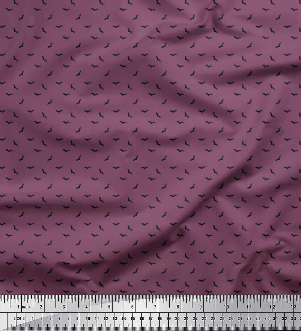 Soimoi 100% Polyester Georgette Fabric by The Yard - 42 Inch Wide - Whimsical Bat Bird Print Shirting Material for Dresses, Blouses & DIY Crafts - Lightweight & Flowy Fabric for Sewing Projects