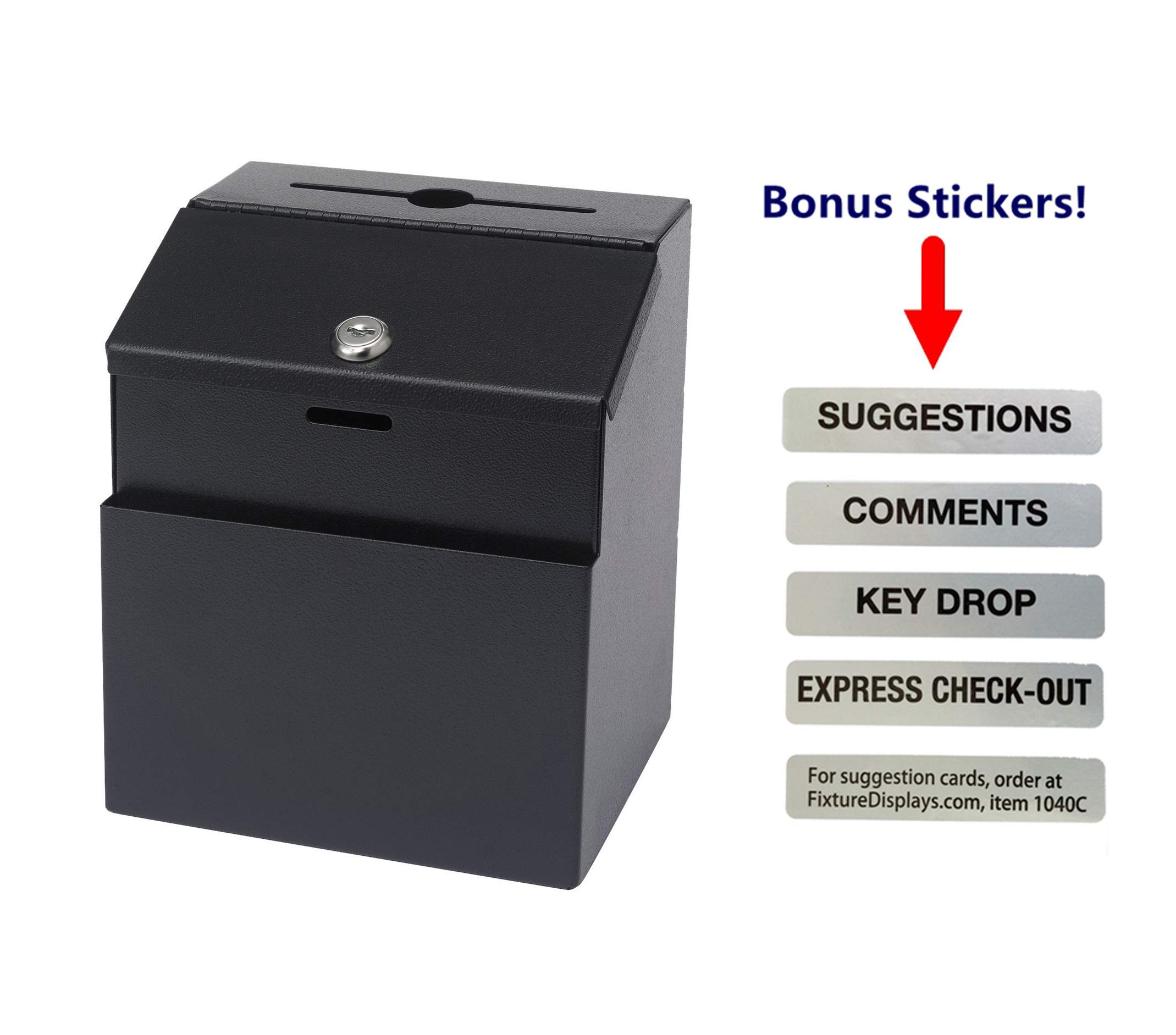 FixtureDisplays® Metal Donation Box with Lock - Secure Suggestion, Key Drop & Express Checkout Box for Retail Stores, Offices & Public Spaces - Durable Copper Finish (11118-COPPER-NF)