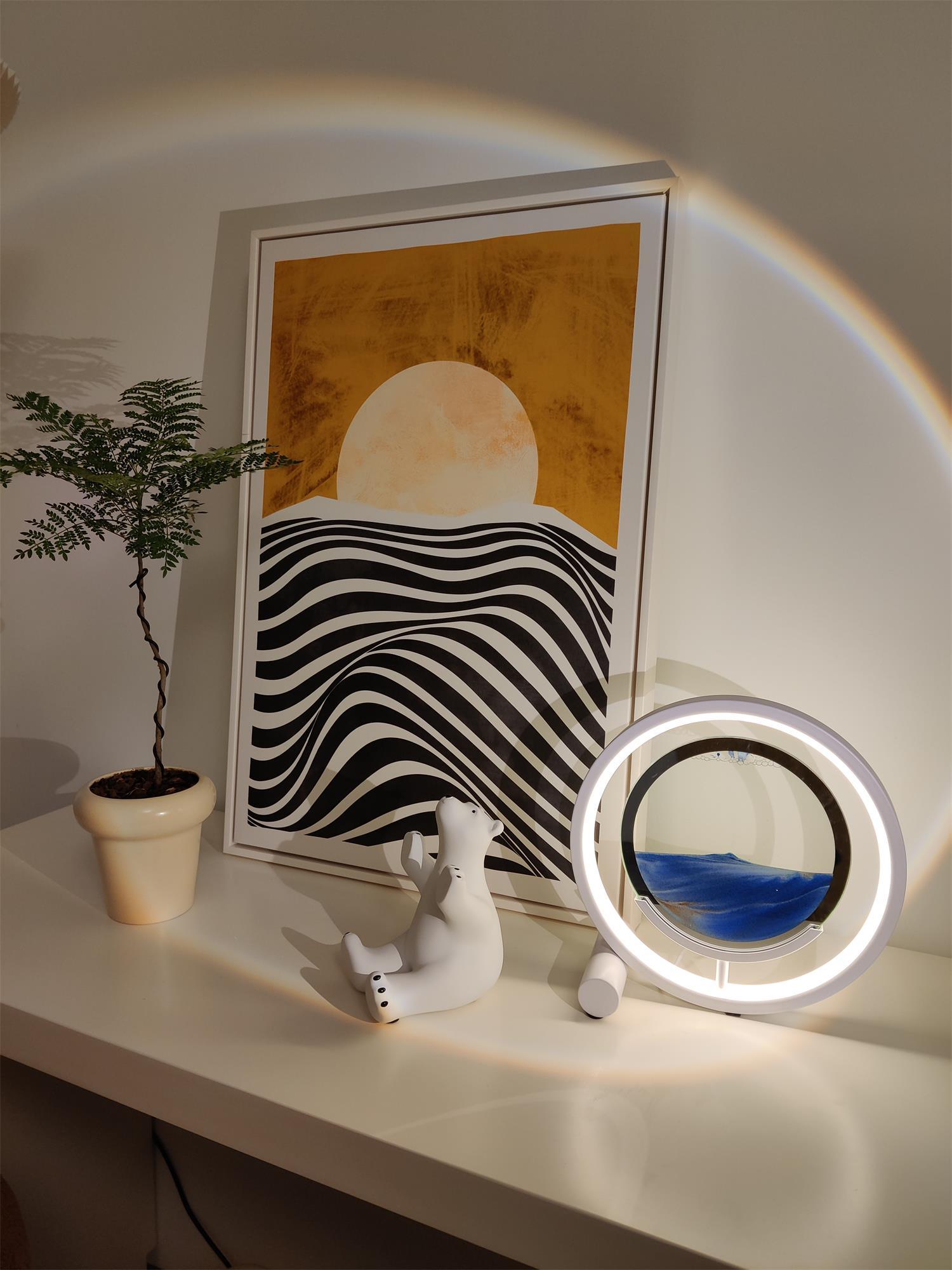 Relaxing Sand Table Lamp - Zen Meditation & Stress Relief Light for Home, Office, Bedroom - Perfect for Yoga, Therapy, and Night Light Use