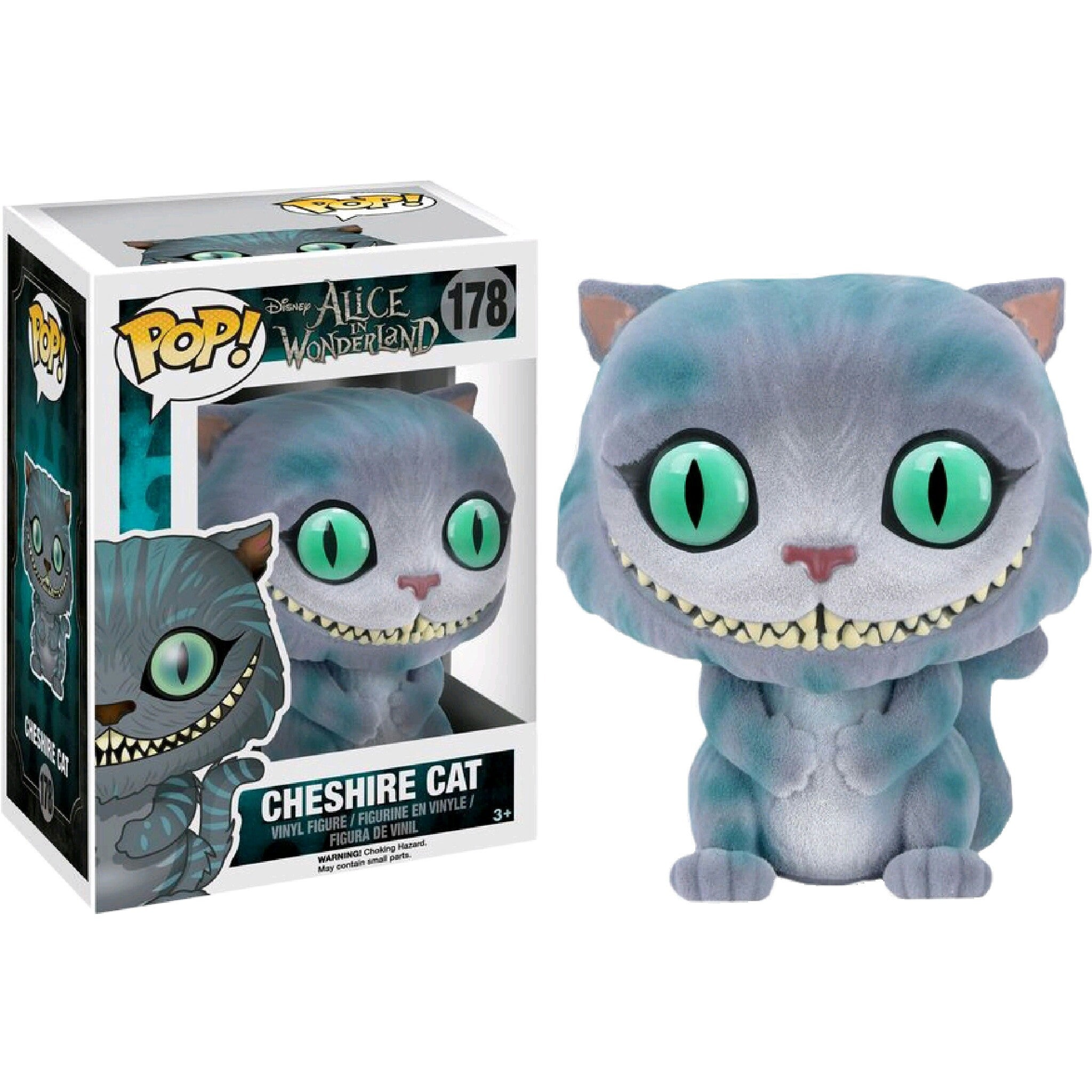 Disney Pop! Vinyl Figure Flocked Cheshire Cat - Alice in Wonderland Live Action Collectible - Perfect for Disney Fans, Movie Collectors & Home Decor
