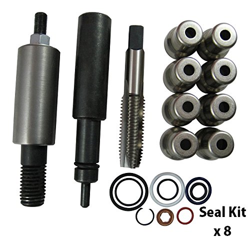 AccurateDiesel 6.0L Powerstroke Fuel Injector Sleeve & Cup Puller Installer Kit with Seals & O-Rings - Compatible with Ford F250 F350 Super Duty - Professional Diesel Repair Tool for Maintenance & Engine Rebuild