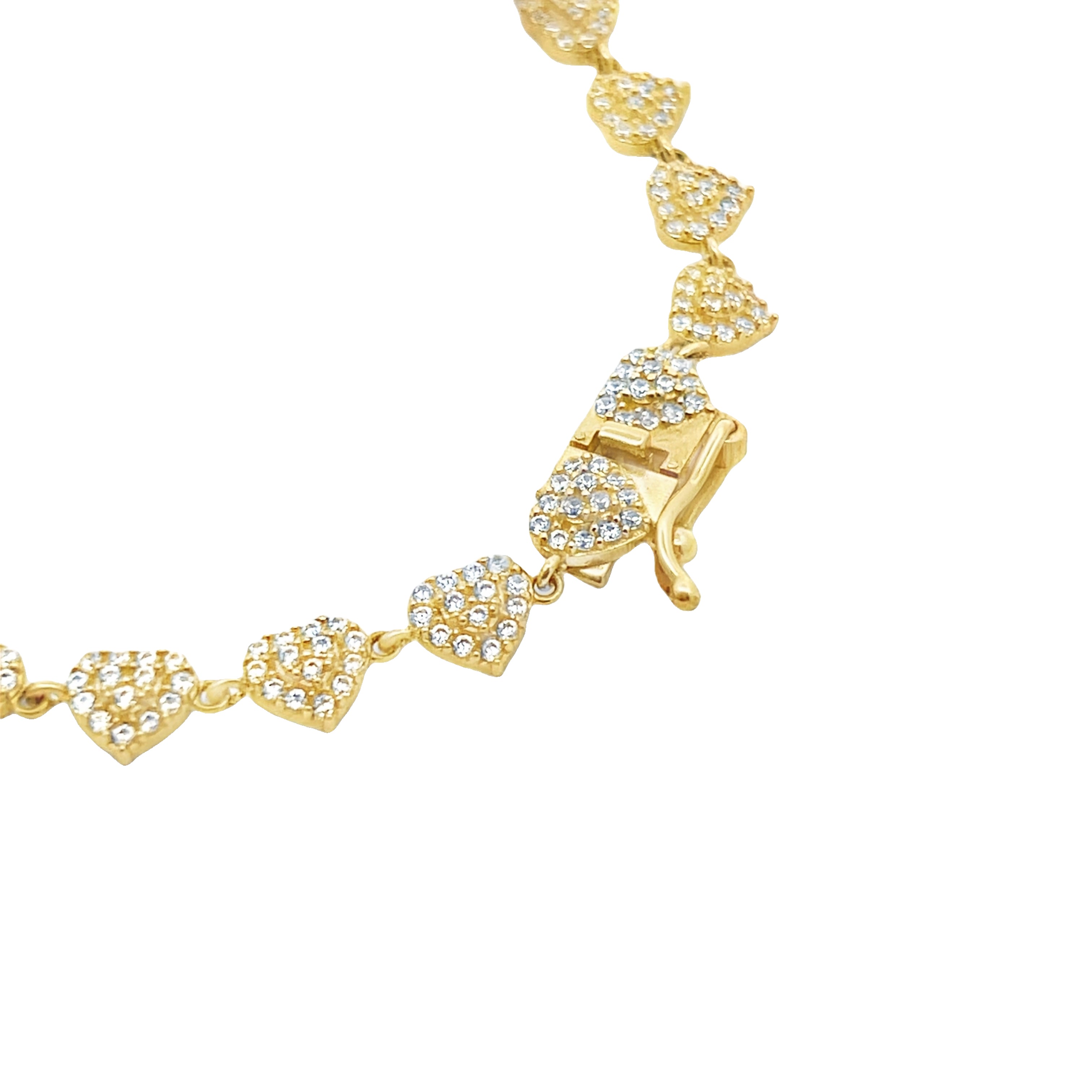 14K Gold Heart Tennis Bracelet with CZ Stones (5.5mm) - Elegant Jewelry Gift for Women, Valentine's Day, Anniversary & Special Occasions | JTJ™