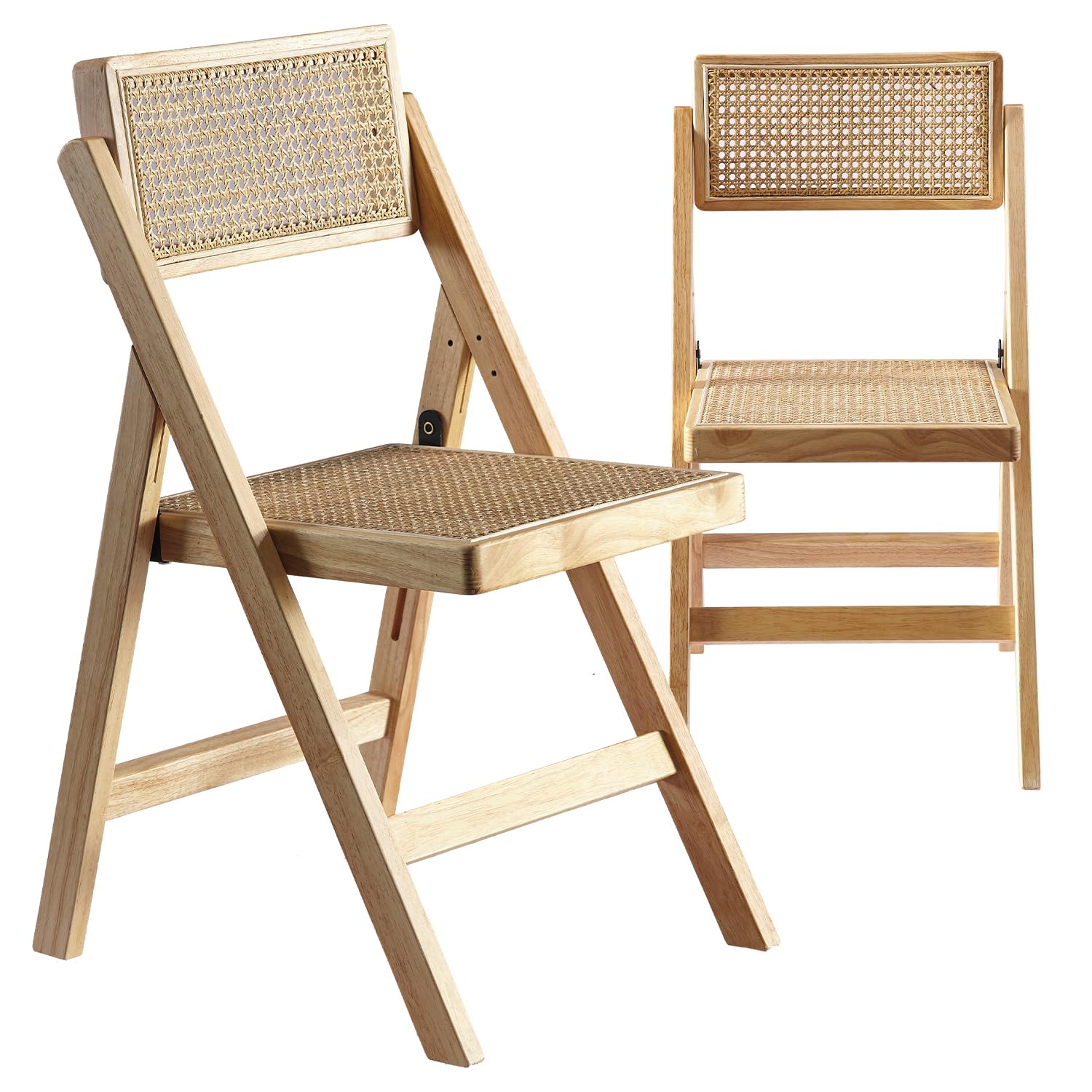 **Ibiza Rattan Chair Set of 2 – Natural Folding Outdoor Dining Chairs for Patio, Garden, Balcony | Modern Accent Chair for Living Room & Office | Foldable Space-Saving Design – Perfect for Small Spaces & Entertaining**