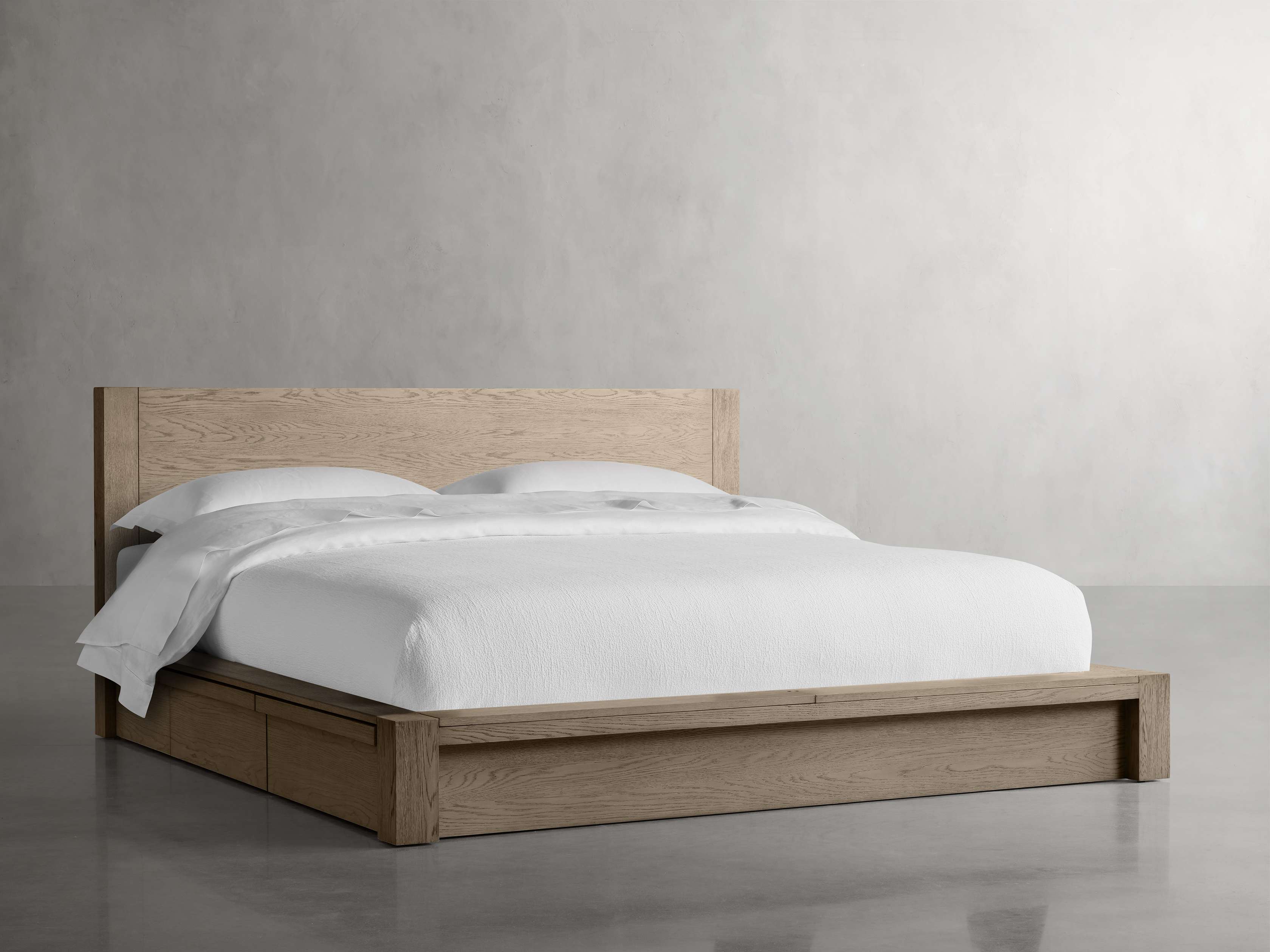 Bodhi Queen Storage Bed Frame with Underbed Drawers - Modern Platform Bed for Bedroom, Guest Room, and Small Spaces