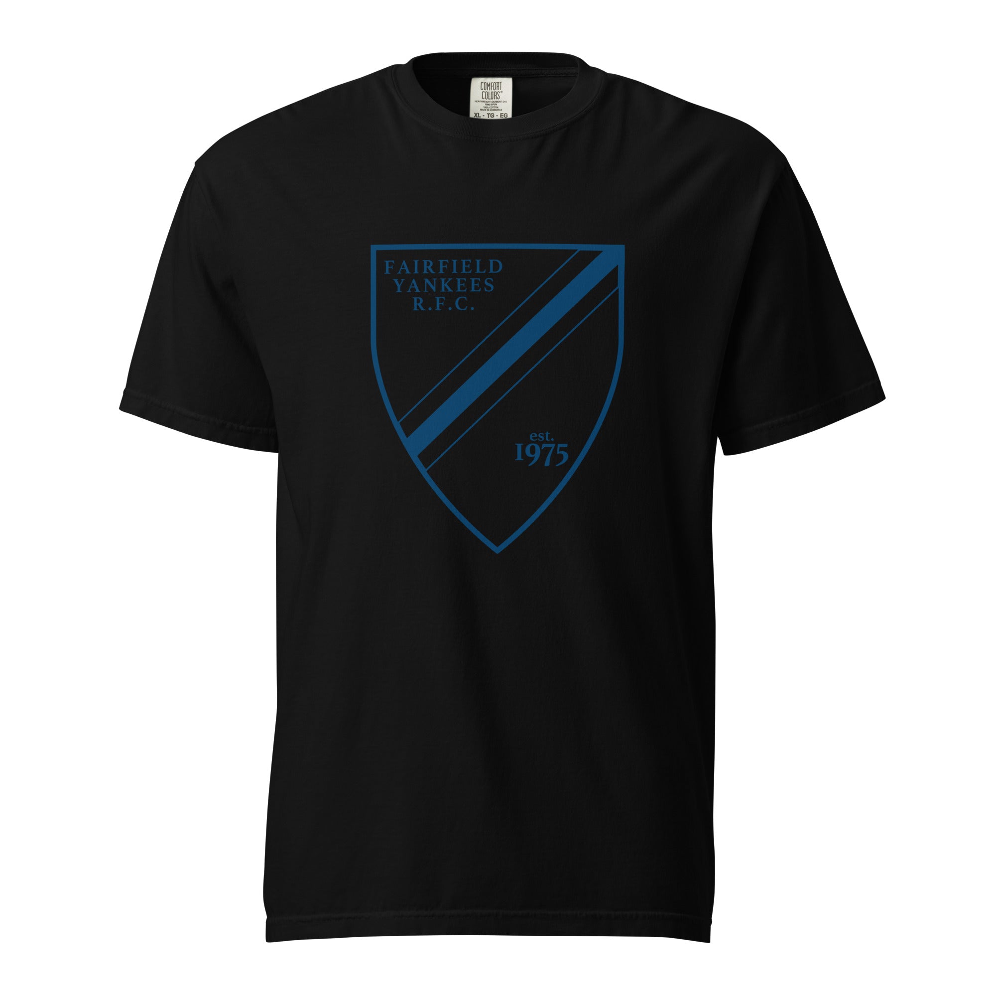 Fairfield Yankees RFC Garment Dyed Cotton T-Shirt - Vintage Washed Soft Crewneck Tee for Men | Casual Wear, Sports Fan Apparel, Everyday Outfits