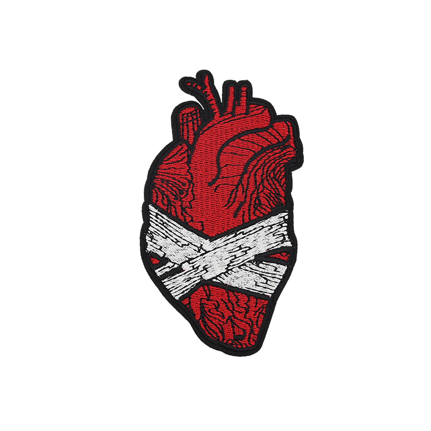 Heart-Shaped Embroidered Iron-On Patch for DIY Clothing & Accessories - Perfect for Jackets, Bags, and Denim Customization