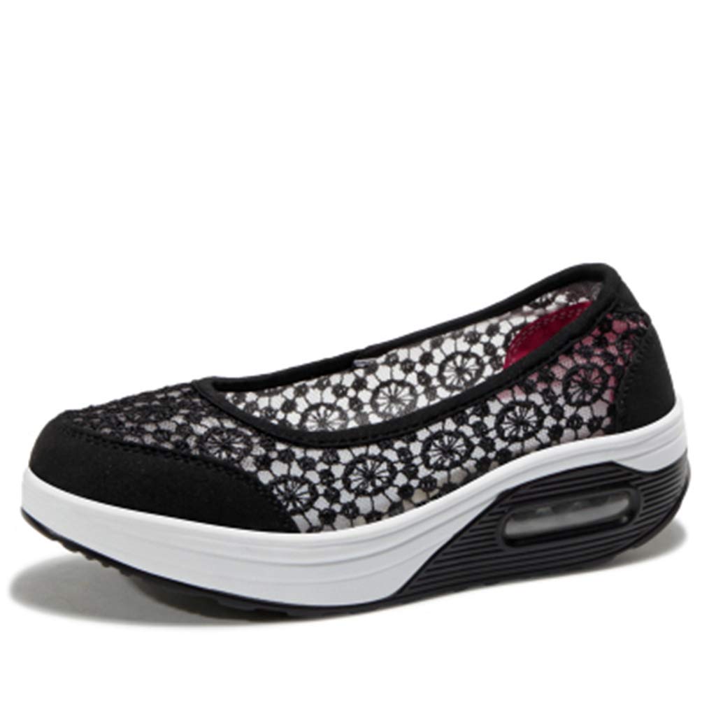 GIY Women's Slip On Wedge Sneakers - Breathable Mesh Lightweight Casual Platform Shoes for Walking & Fitness | Perfect for Work, Travel & Everyday Wear