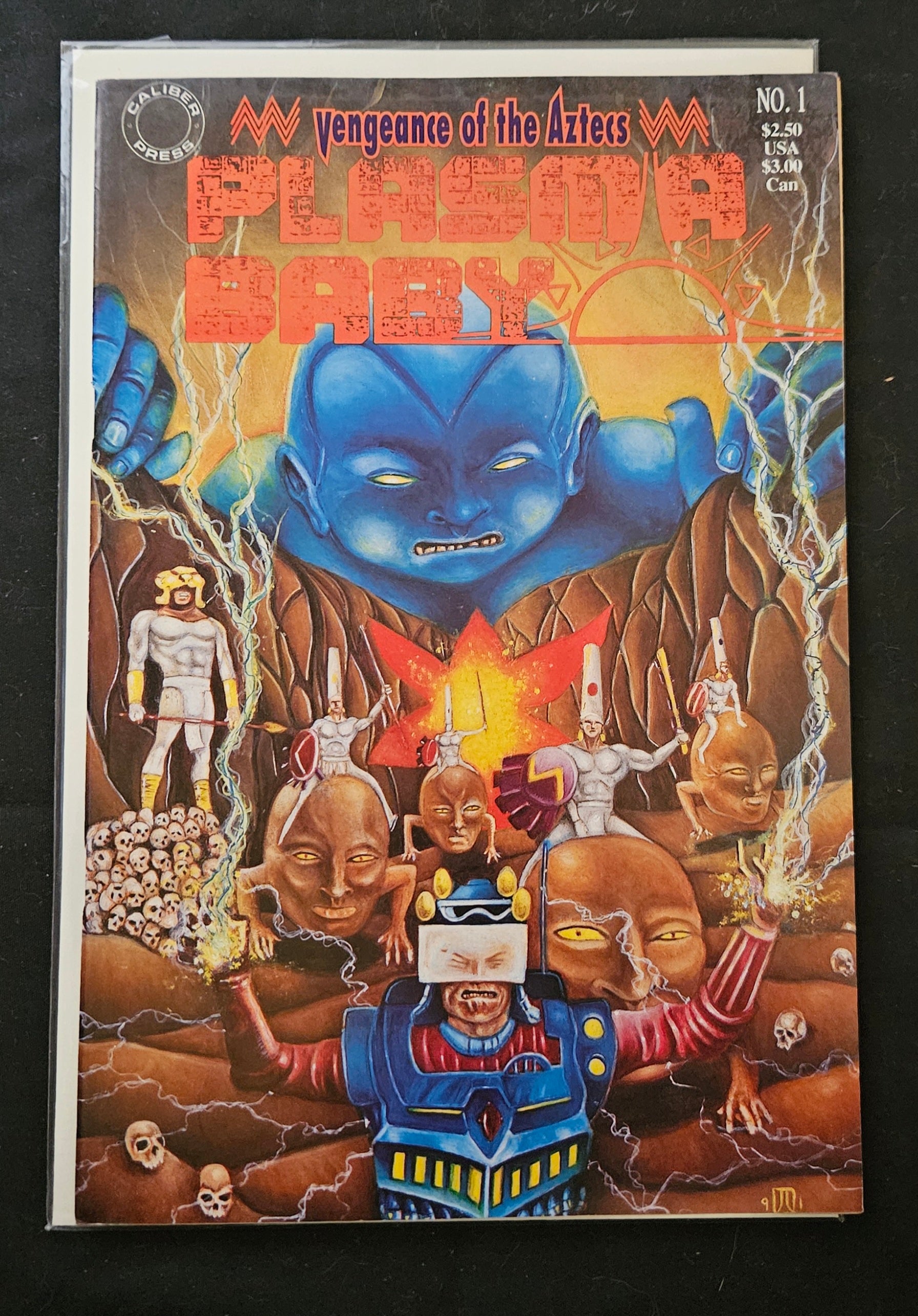 Plasma Baby: Vengeance of the Aztecs #1 - The Aztec Connection | Caliber Comics 1992 | Collectible Comic Book for Superhero Fans & Vintage Comic Collectors